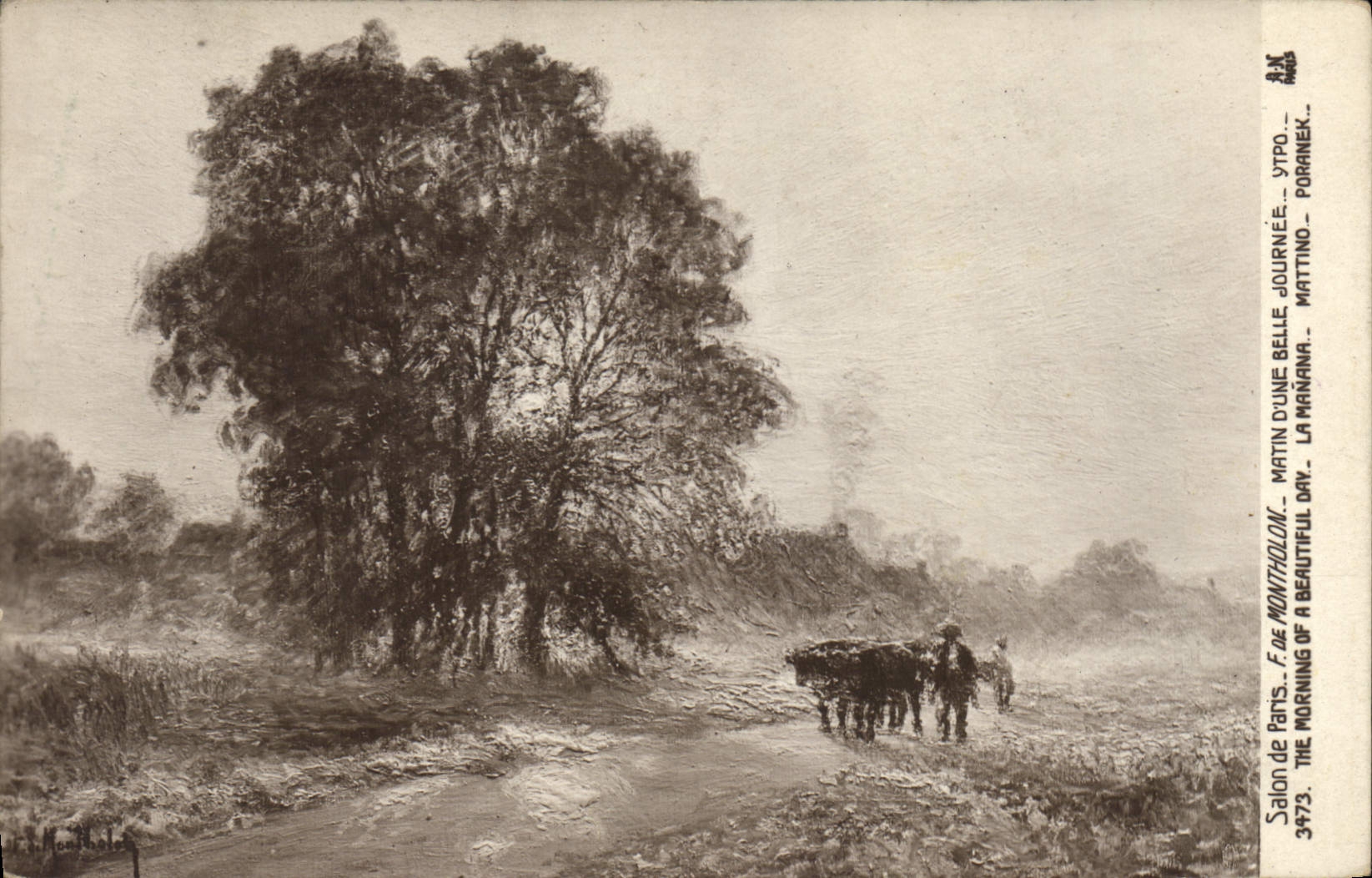 Vintage Postcard Living room of Paris Montholon morning of a beautiful day