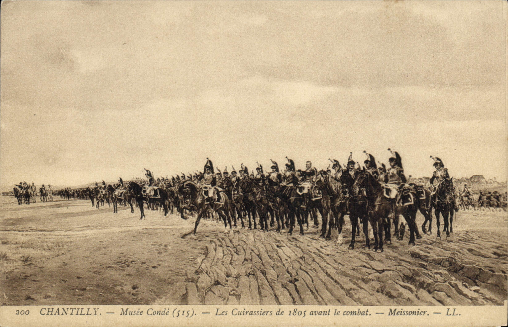 CPA Chantilly Musee Conde Les cuirassiers de 1805 avant le combat Meissonier Militaria 
