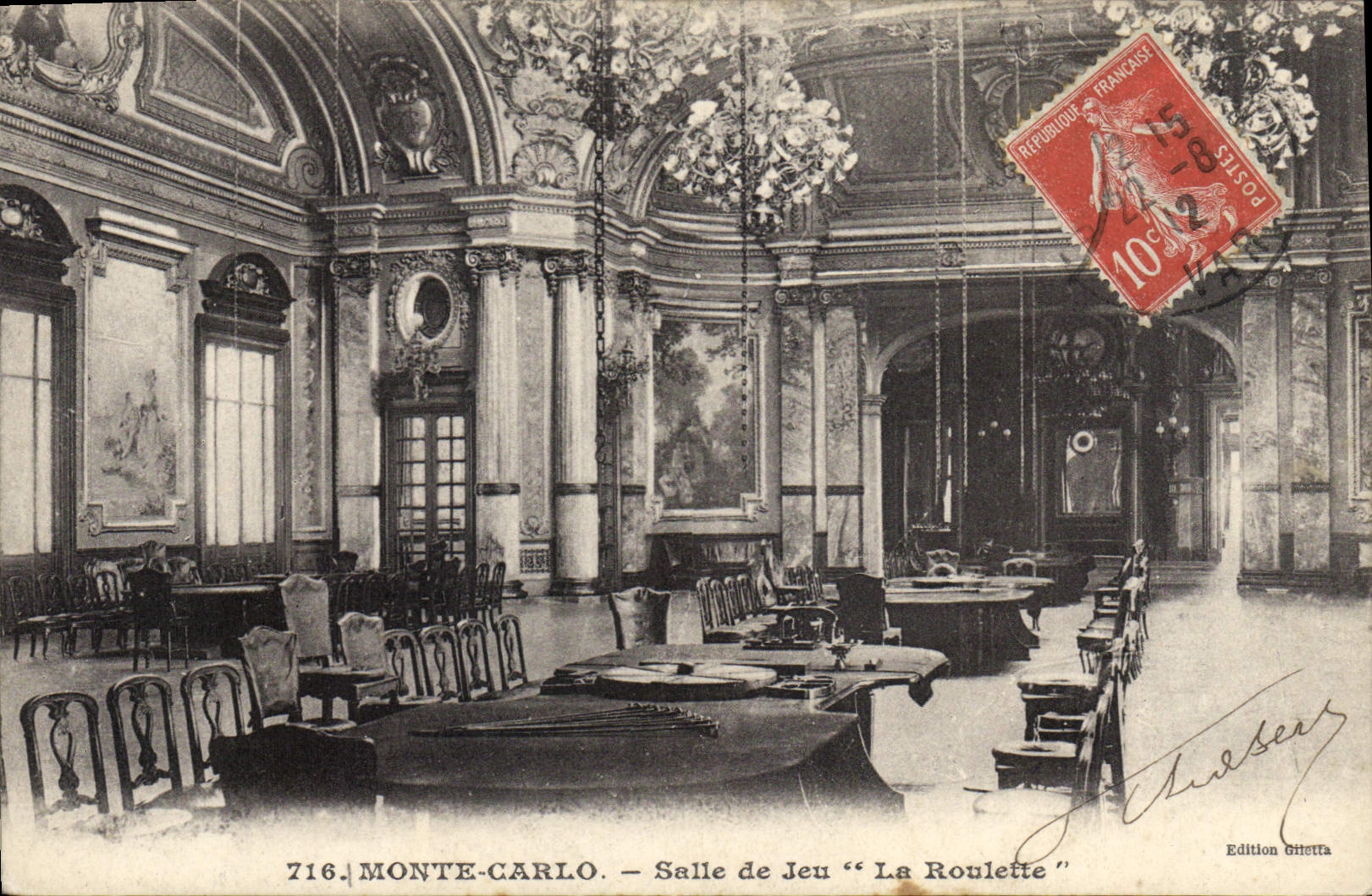 CPA Casino Monte Carlo Salle de jeu la roulette