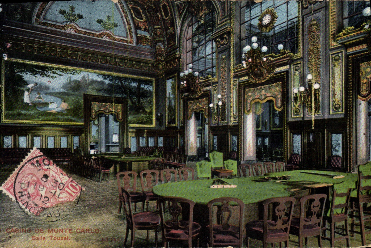 Vintage Postcard Casino Monte Carlo Touzet Room