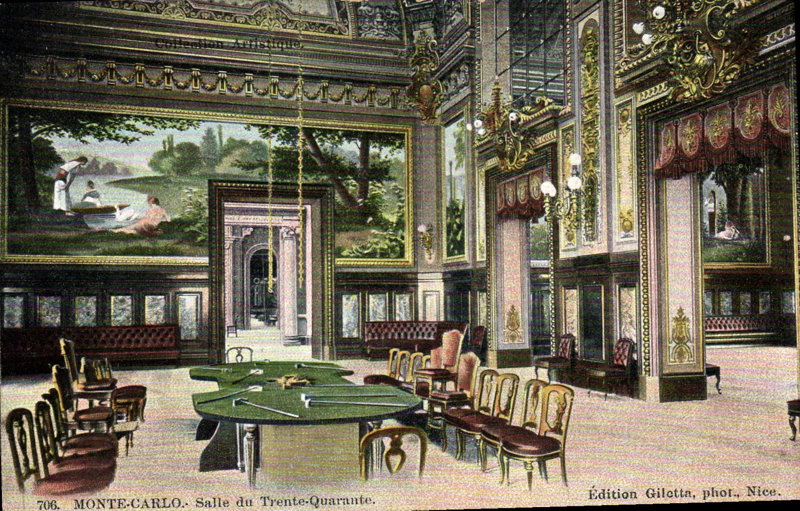 Vintage Postcard Casino Monte Carlo Room of the Thirty Forty