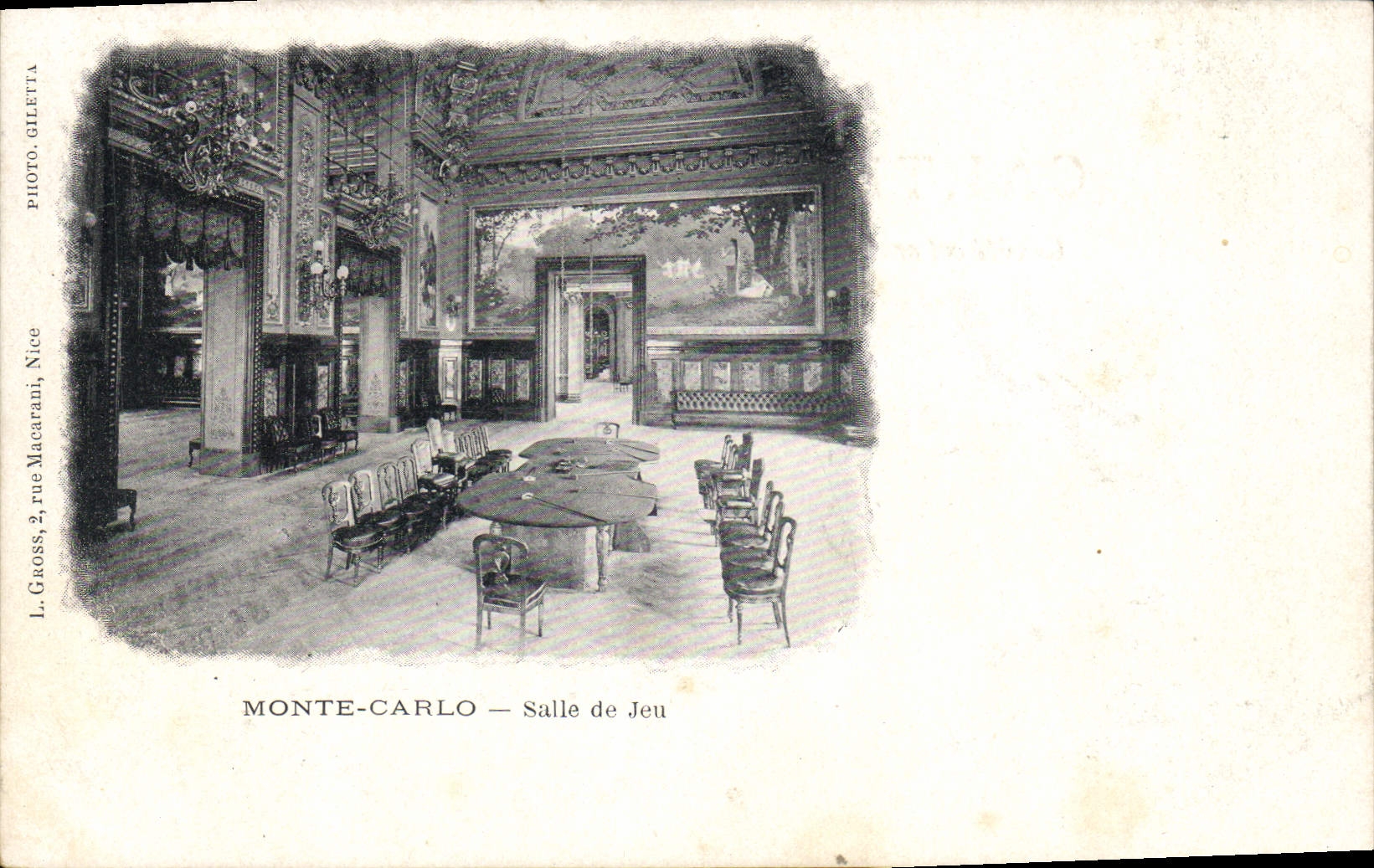 Vintage Postcard Casino Monte Carlo Gaming room