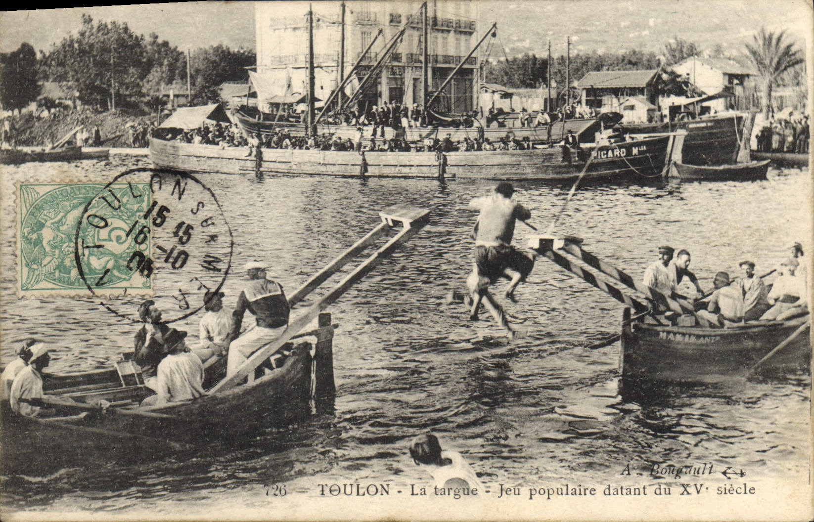 Vintage Postcard Toulon prides It popular Jeu dating from 15th