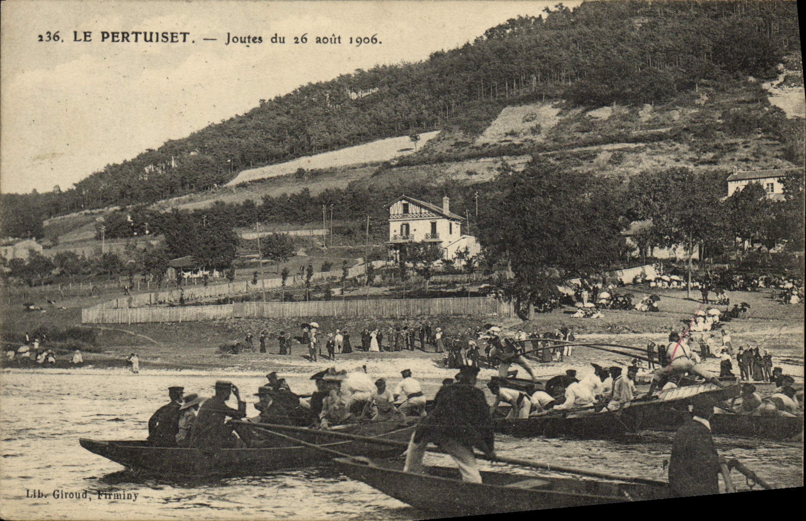 CPA Le Pertuiset Joutes du 26 aout 1906 TOP