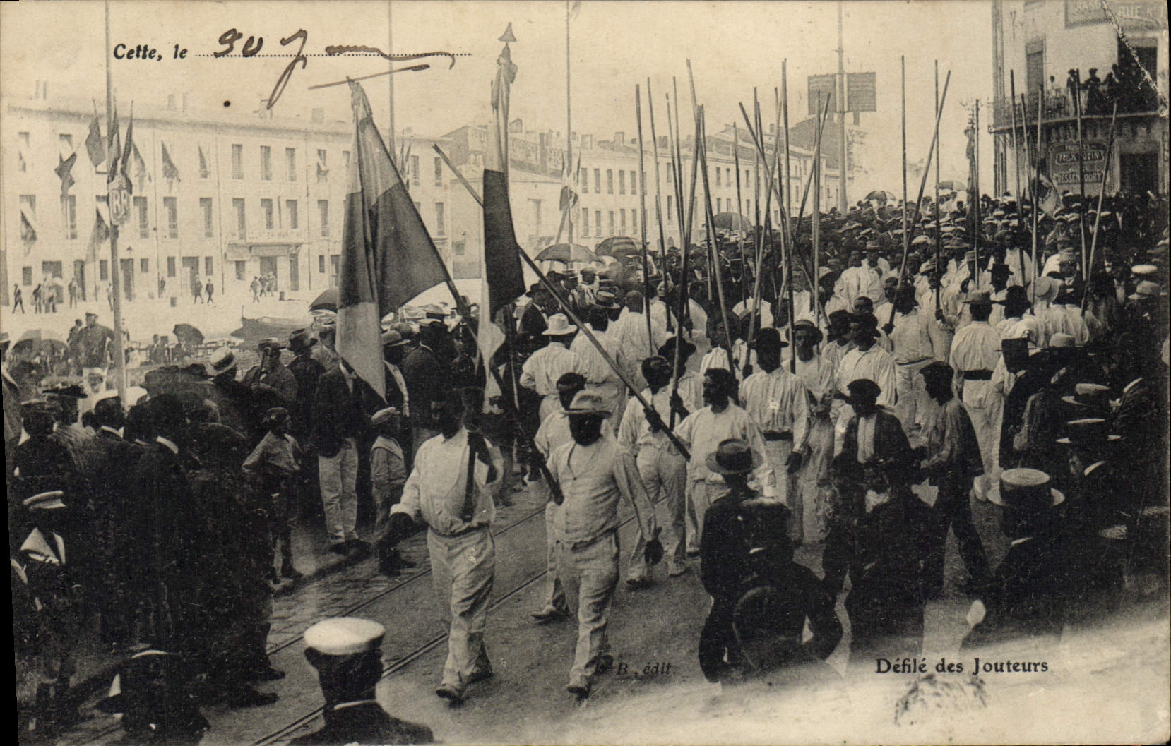 Vintage Postcard This Procession of the jousters SIGNAL