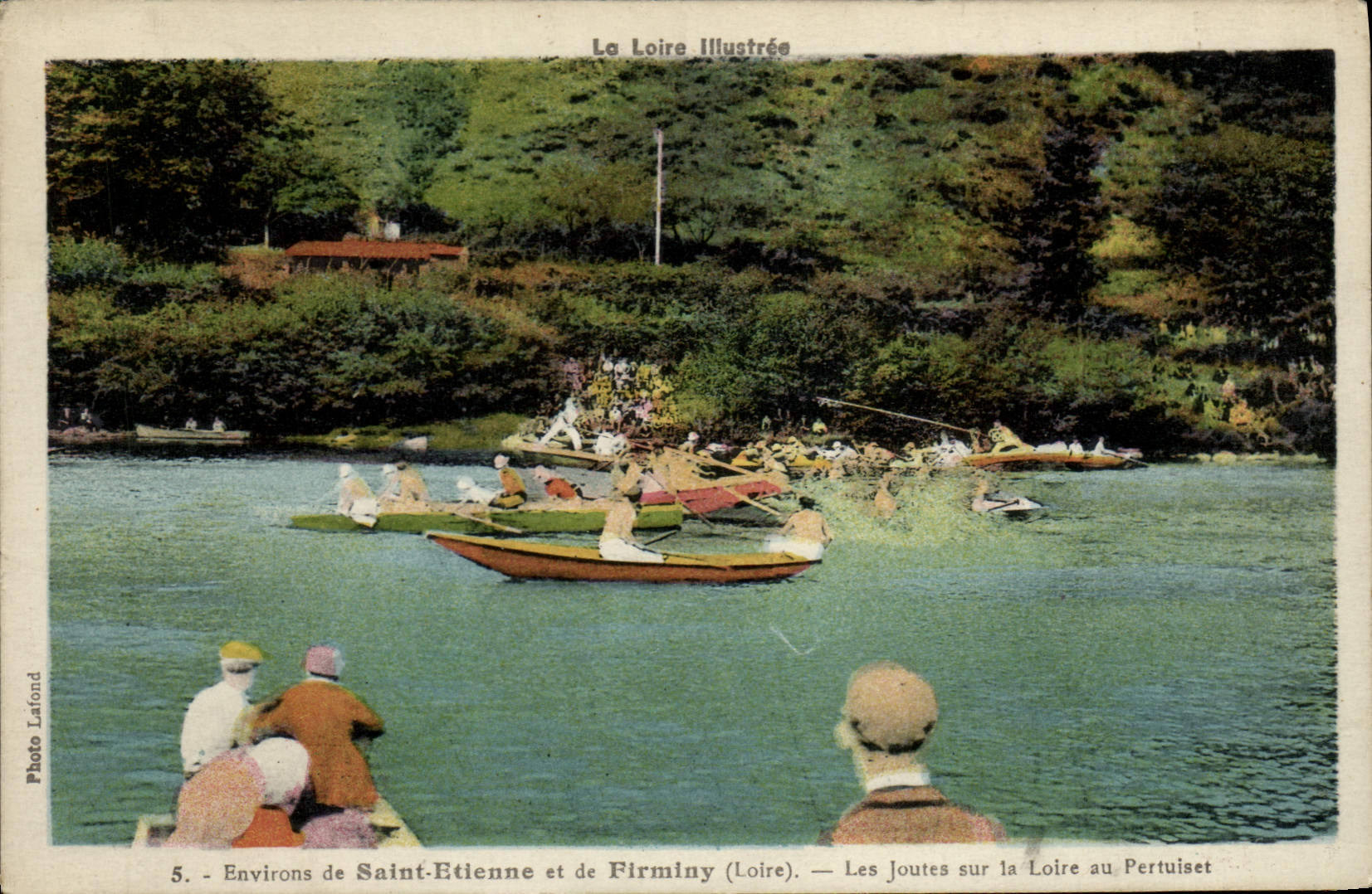 CPA Environs de Saint Etienne et de Firminy Les joutes sur la Loire au Pertuiset