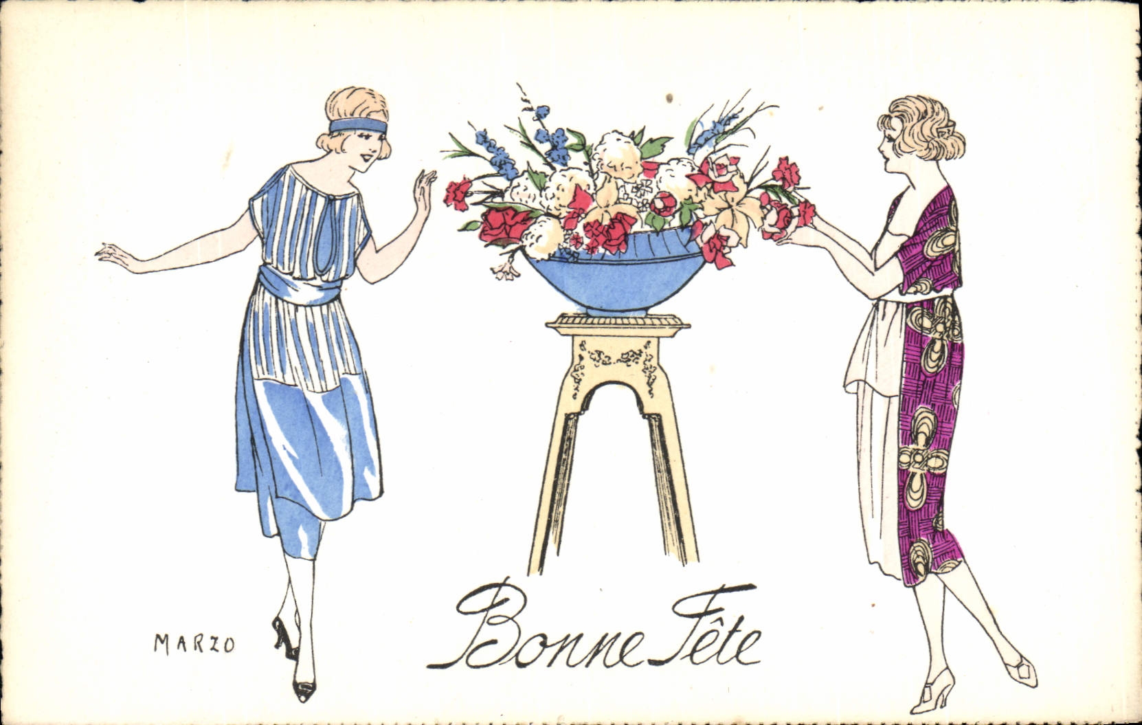 CPA Fantaisie Illustrateur Marzo Femmes 