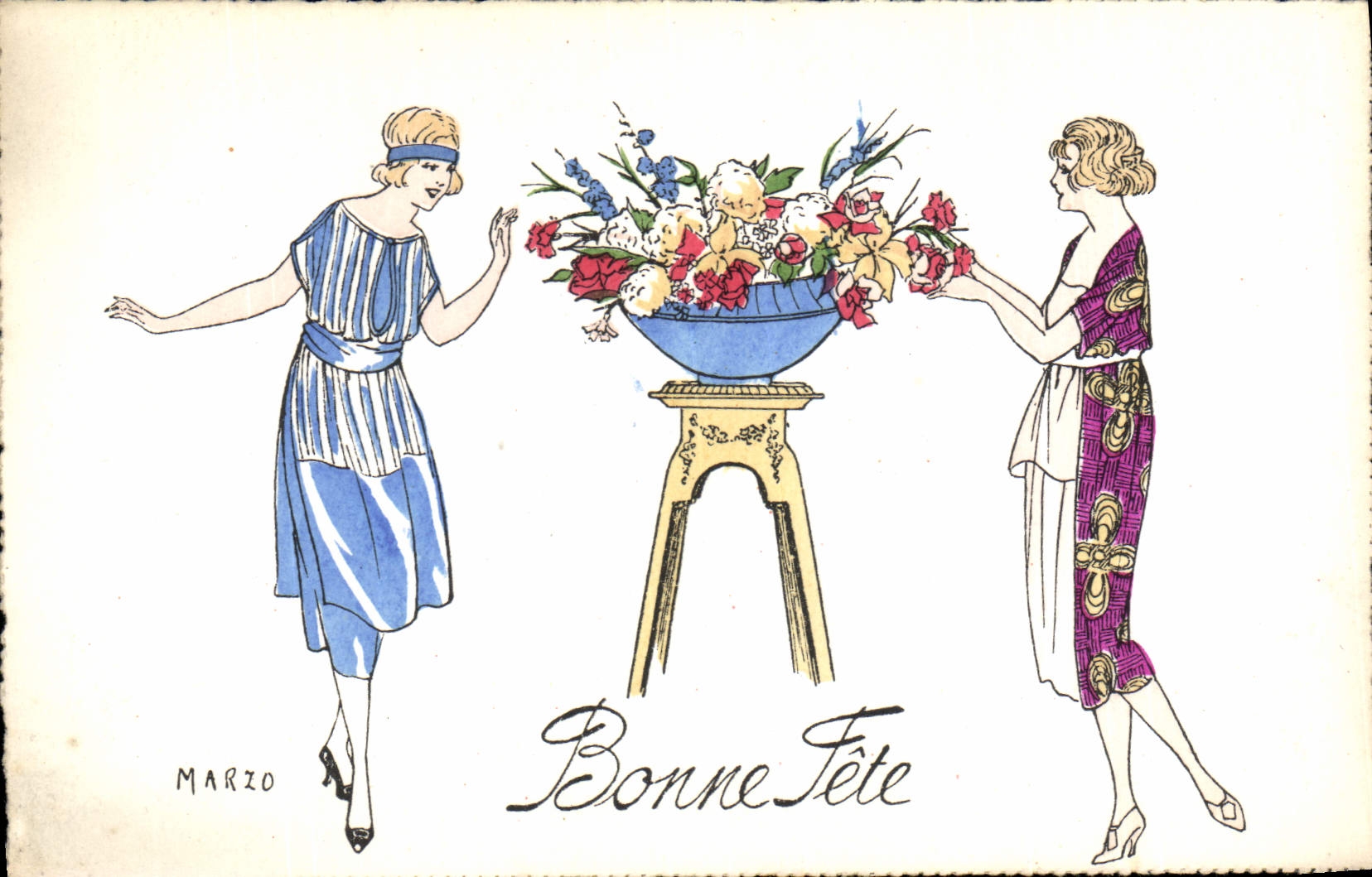 CPA Fantaisie Illustrateur Marzo Femmes 