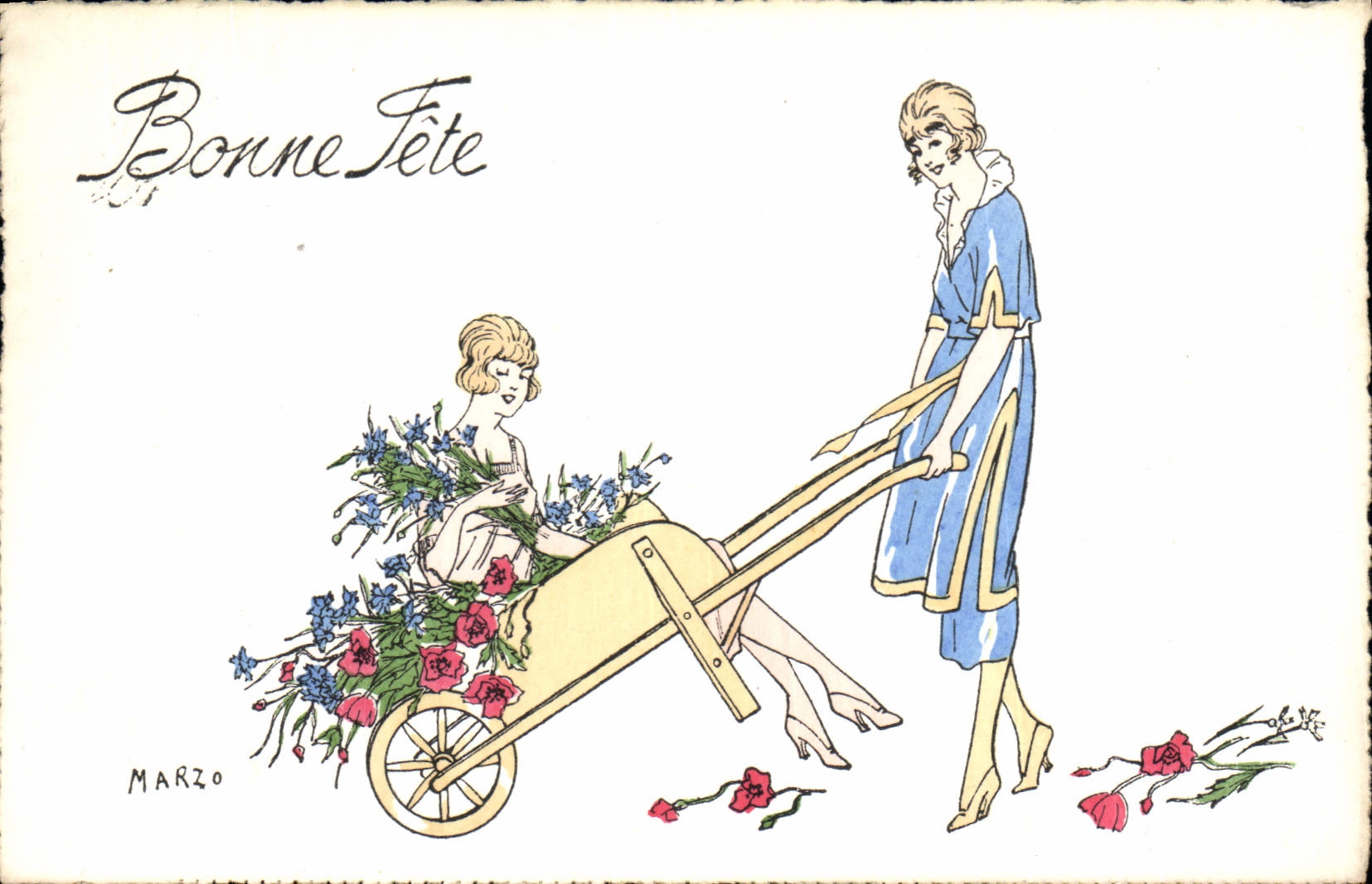 CPA Fantaisie Illustrateur Marzo Femmes 