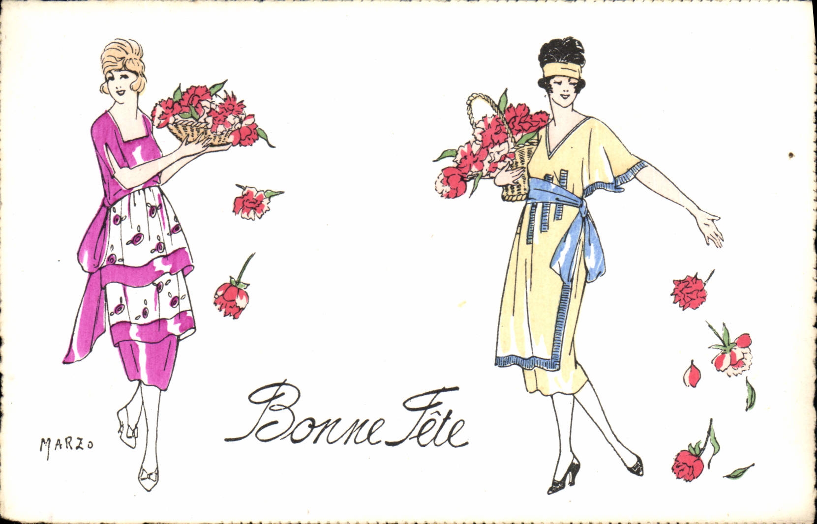 CPA Fantaisie Illustrateur Marzo Femmes 