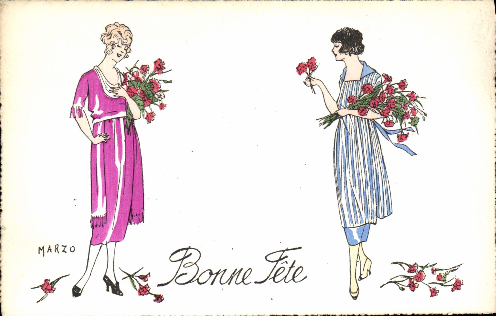 CPA Fantaisie Illustrateur Marzo Femmes 