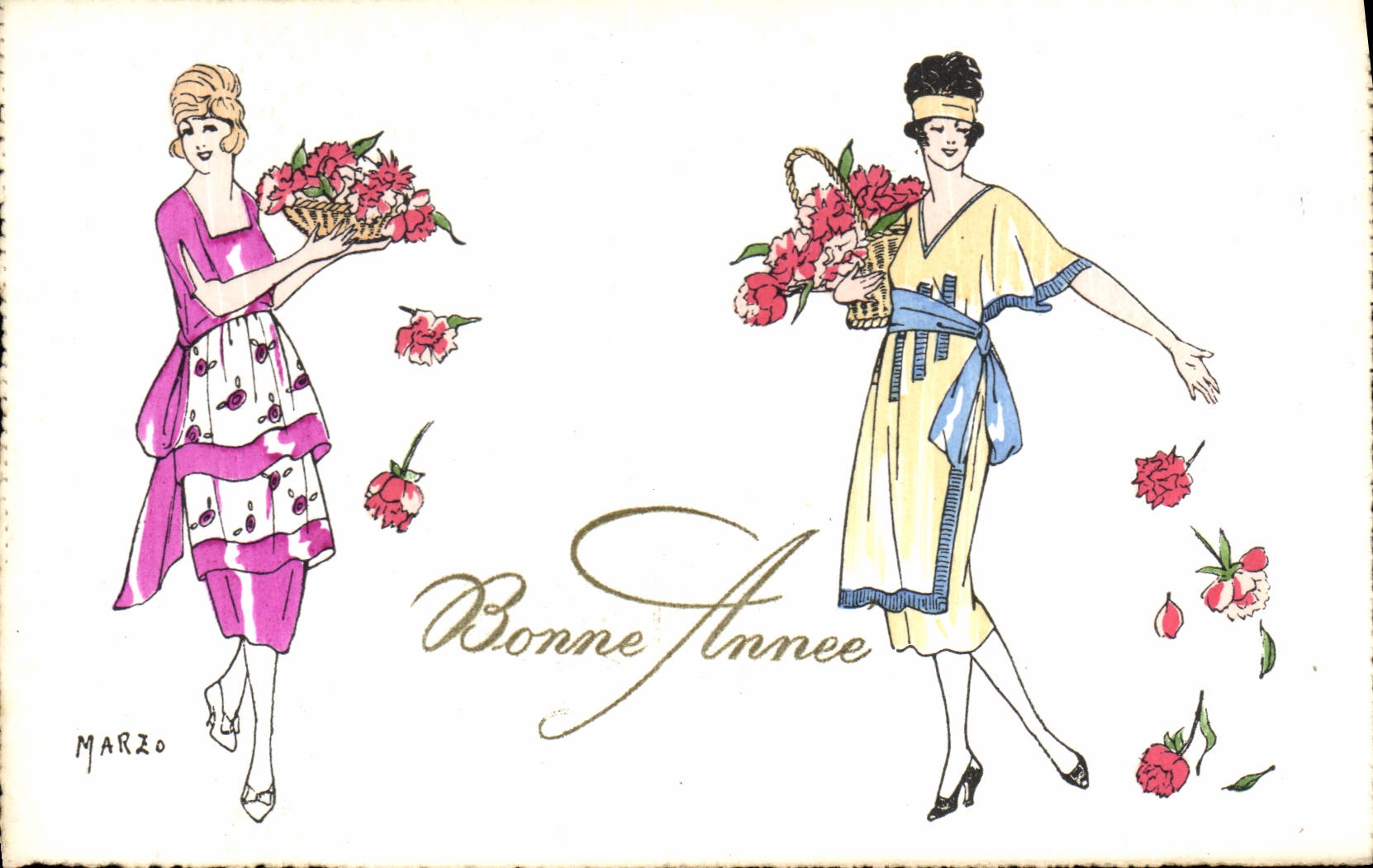 CPA Fantaisie Illustrateur Marzo Femmes