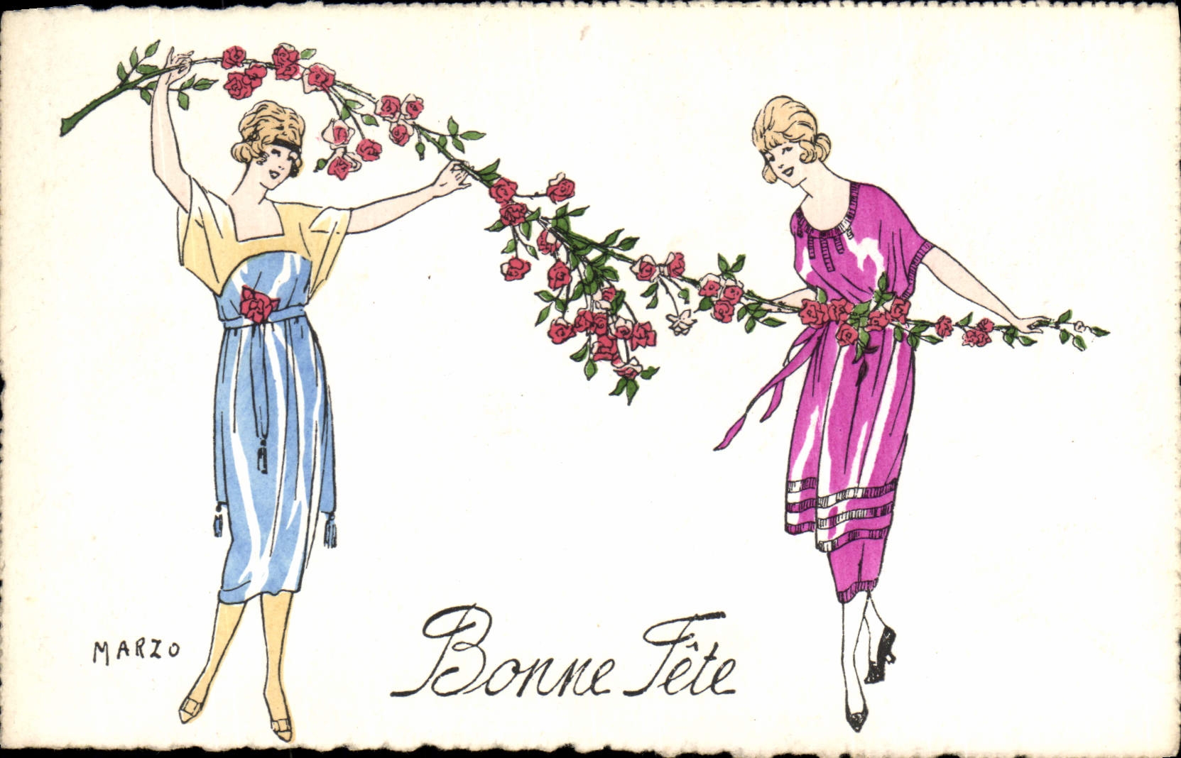 CPA Fantaisie Illustrateur Marzo Femmes