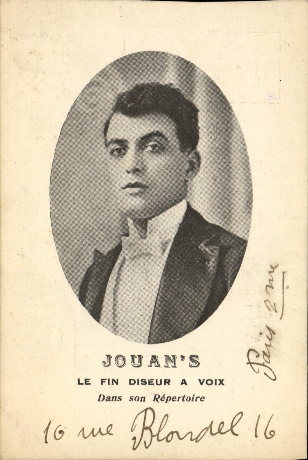 CPA Jouan's Le fin diseur a voix dans son repertoire