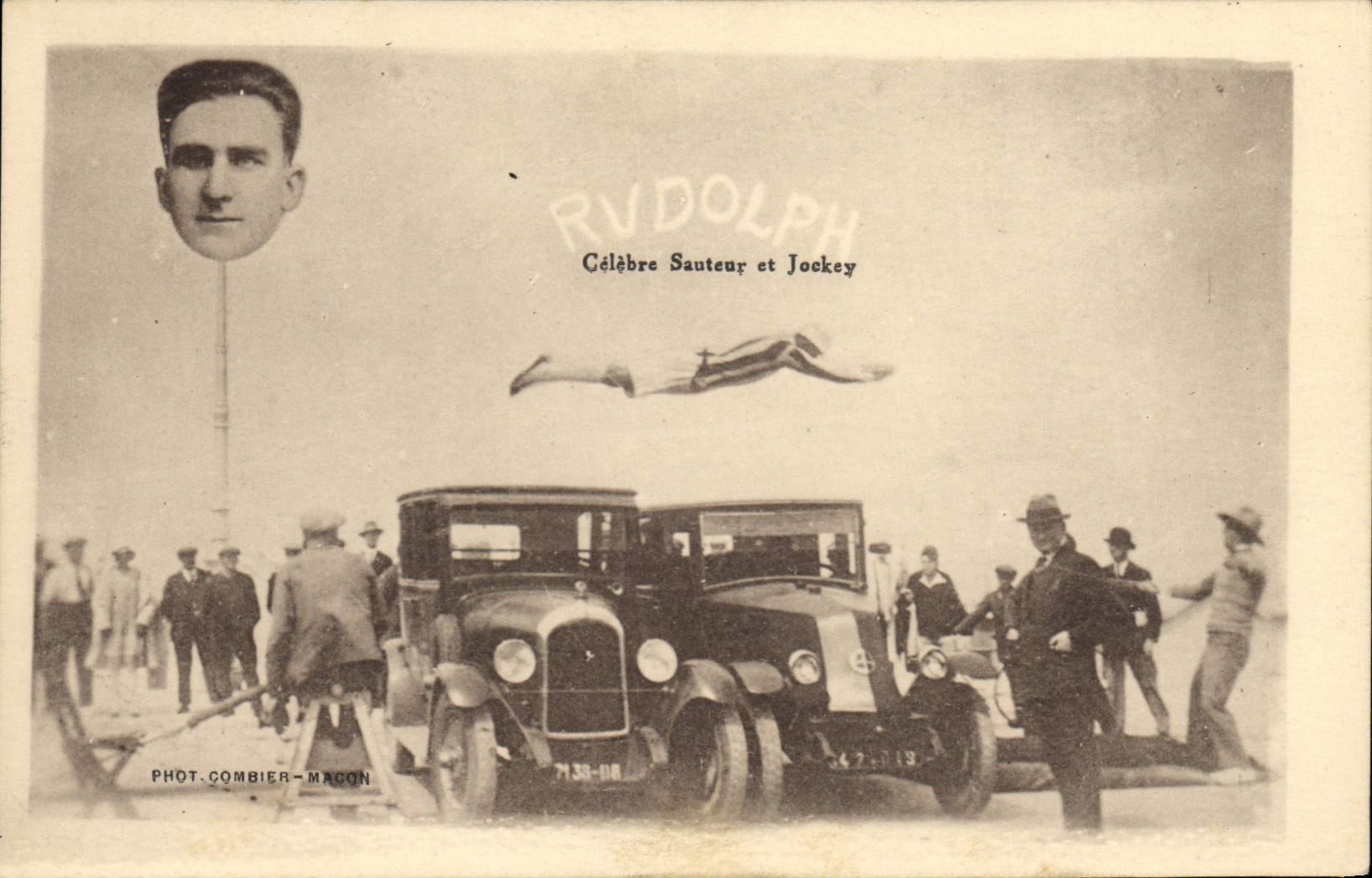 CPA Rudolph Celebre sauteur et jockey Automobile