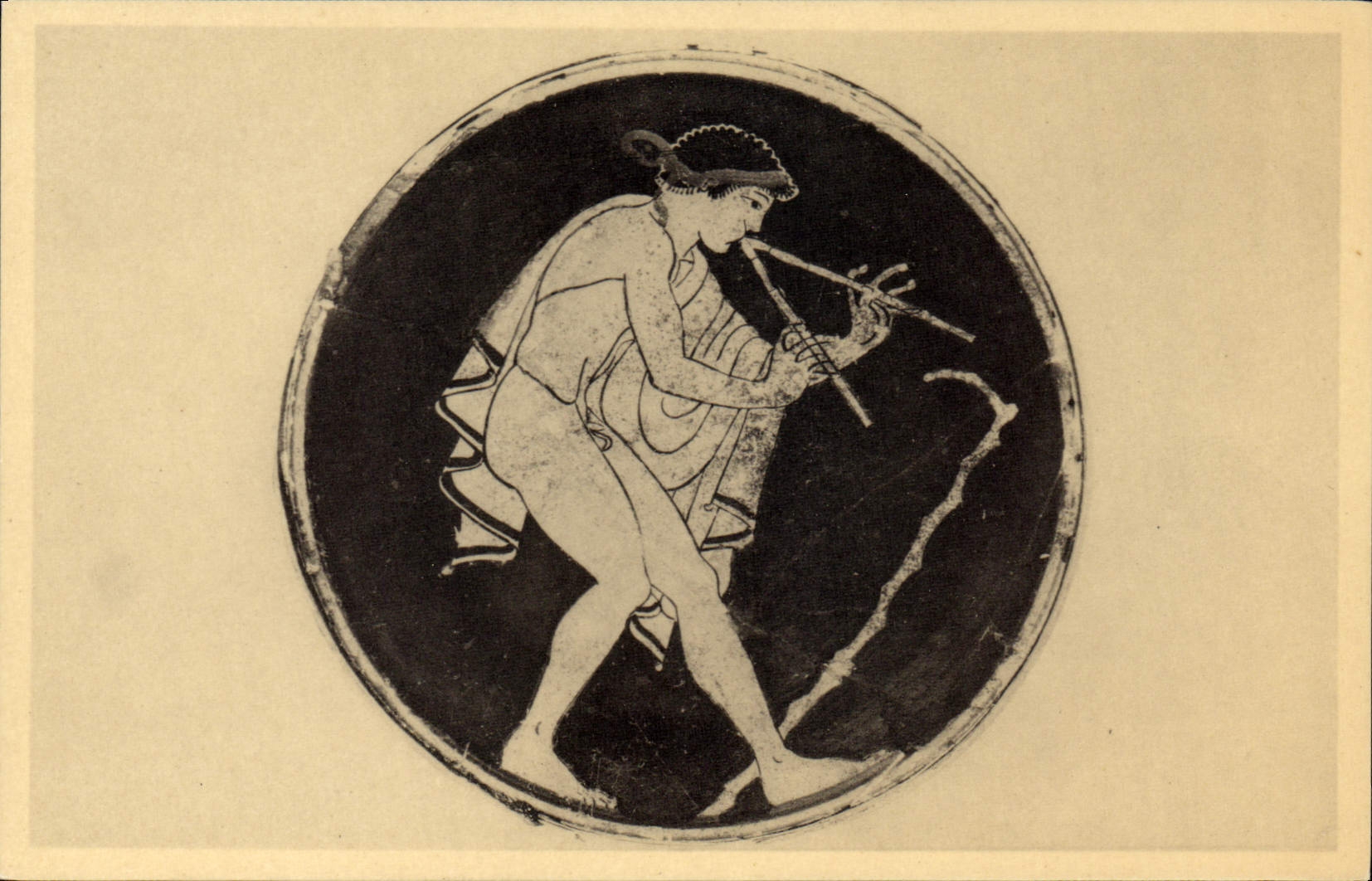 Vintage Postcard interior Medallion of a cut attic