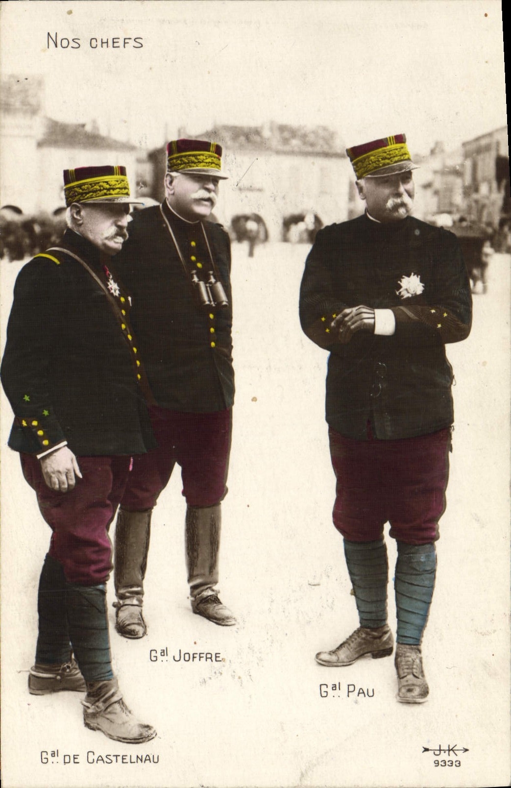 Vintage Postcard Militaria Our chiefs General of Castelnau Joffre Pau