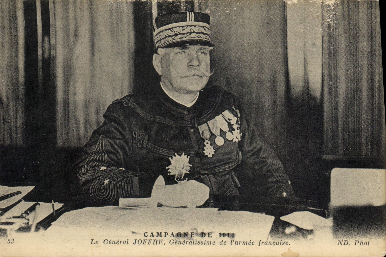 Vintage Postcard Militaria general Joffre Commander in chief of the French Army