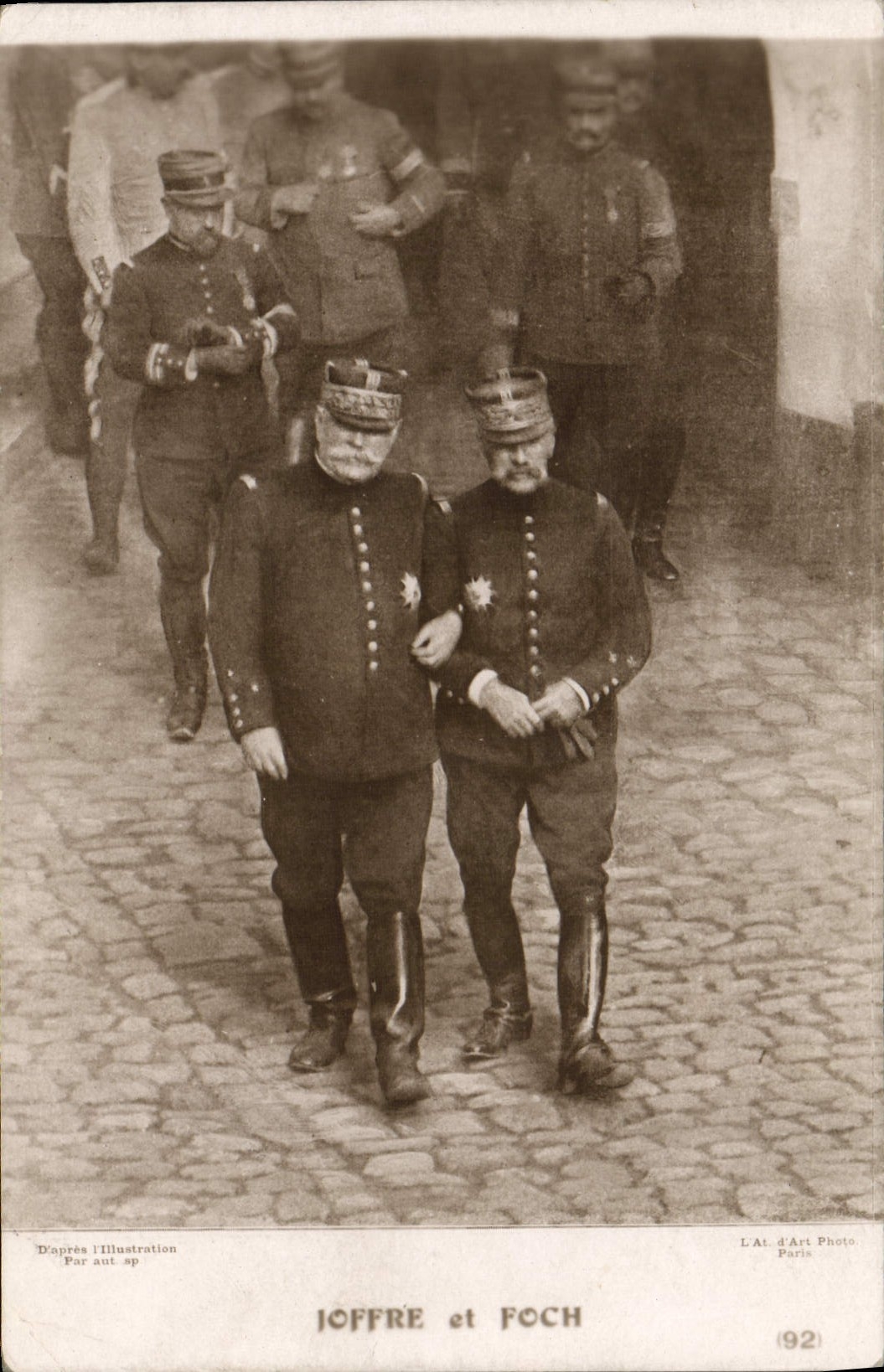 Vintage Postcard Militaria Joffre and Foch