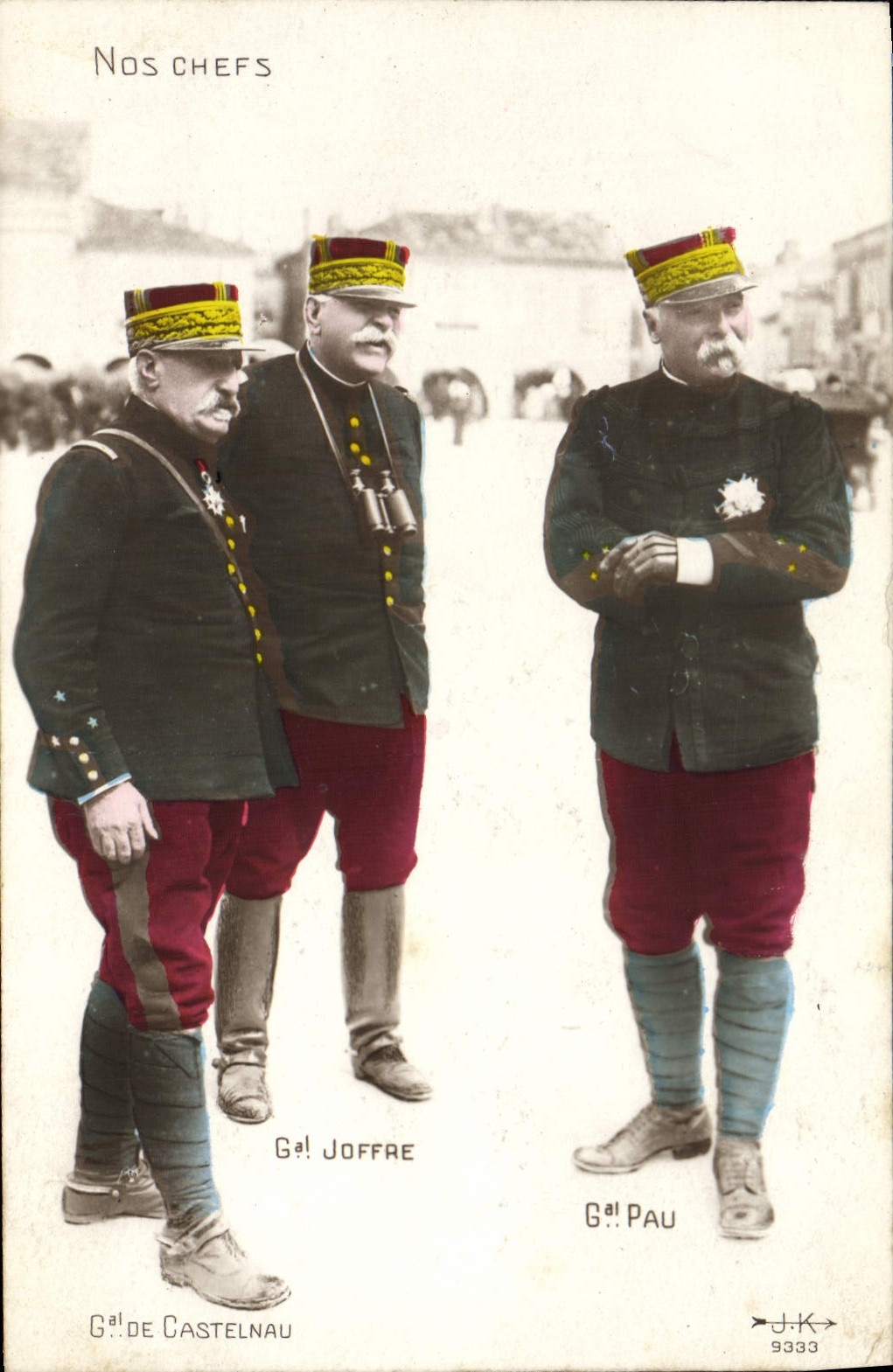CPA Militaria Nos chefs General de Castelnau Joffre Pau 