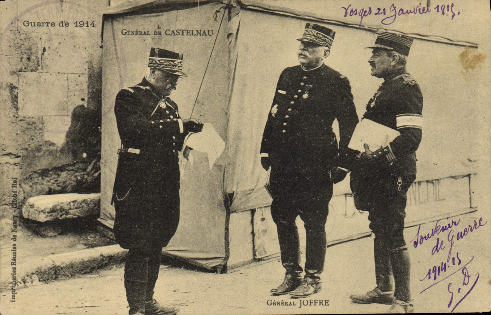 Vintage Postcard Militaria Castelnau Joffre