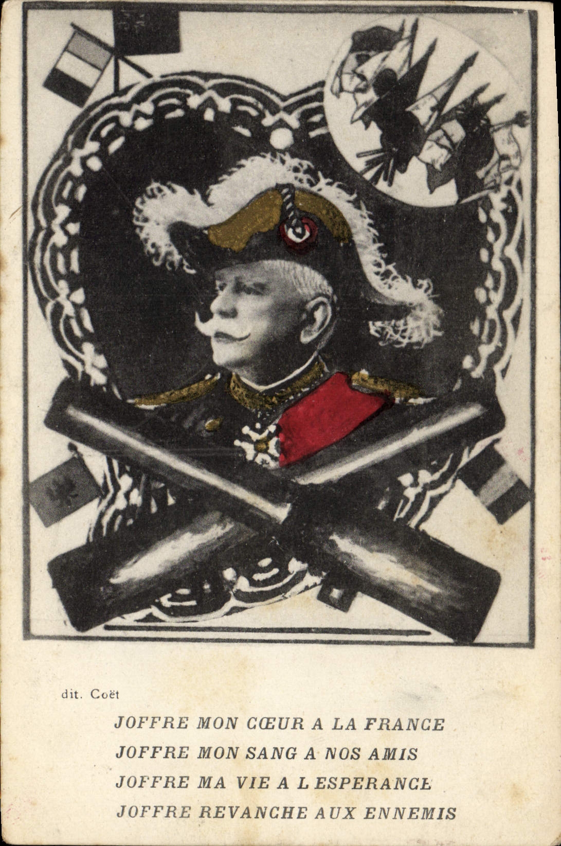 CPA Militaria Joffre mon coeur a la France 