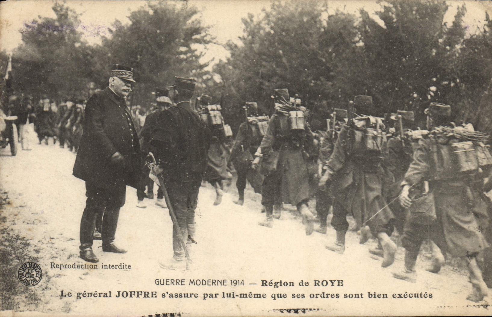 Vintage Postcard Militaria general Joffre makes sure by him same that its orders are well carry out
