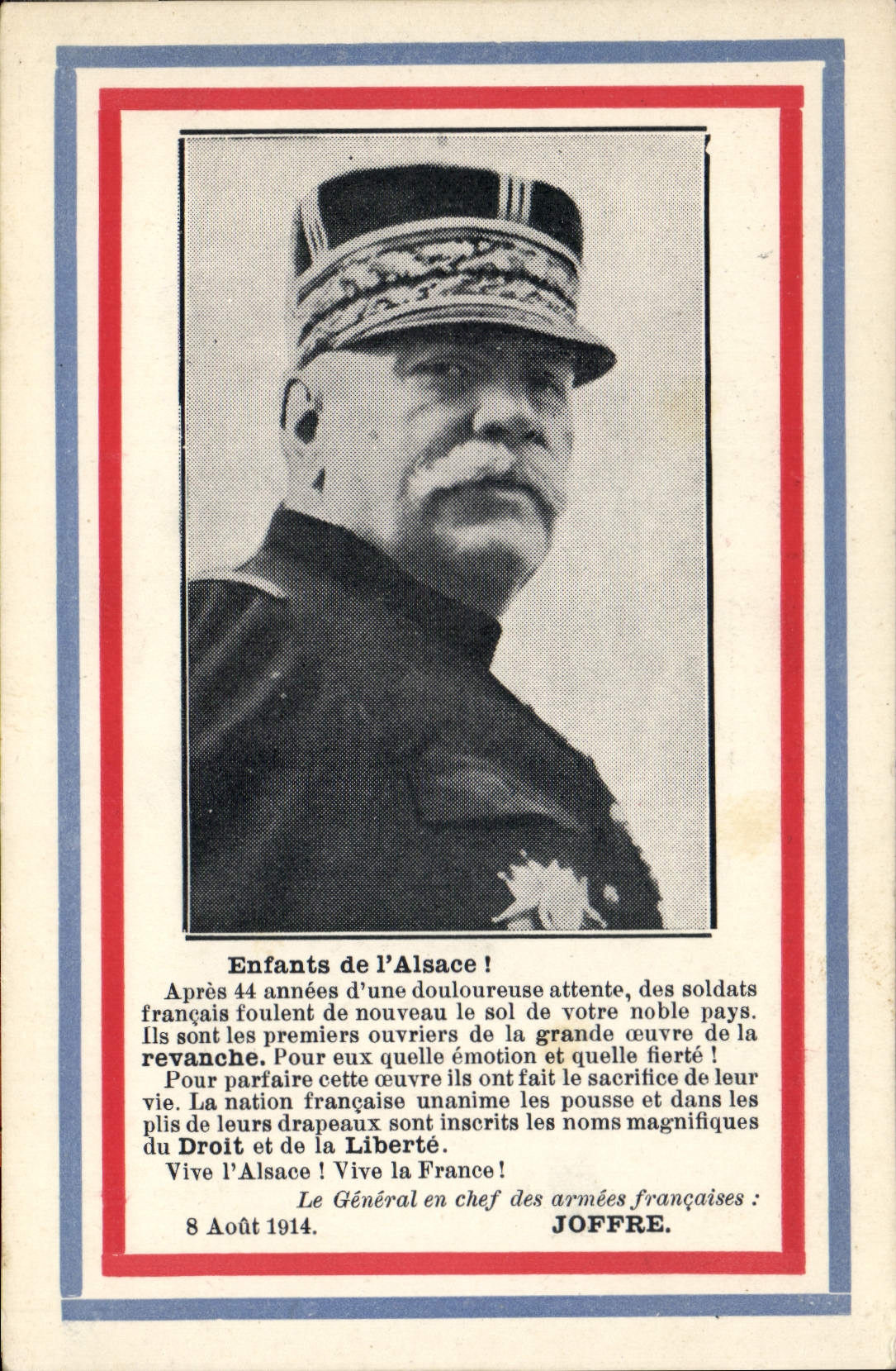 CPA Militaria Joffre Enfants de l'Alsace ! 