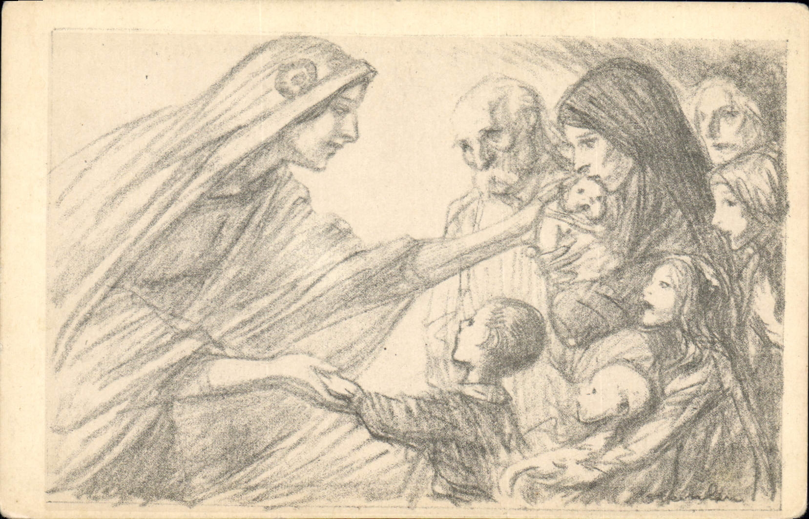 Vintage Postcard Militaria National Help