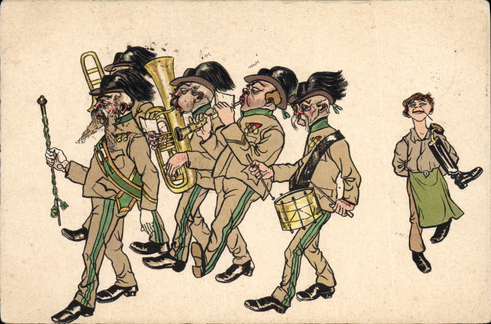 Vintage Postcard Militaria Folklore