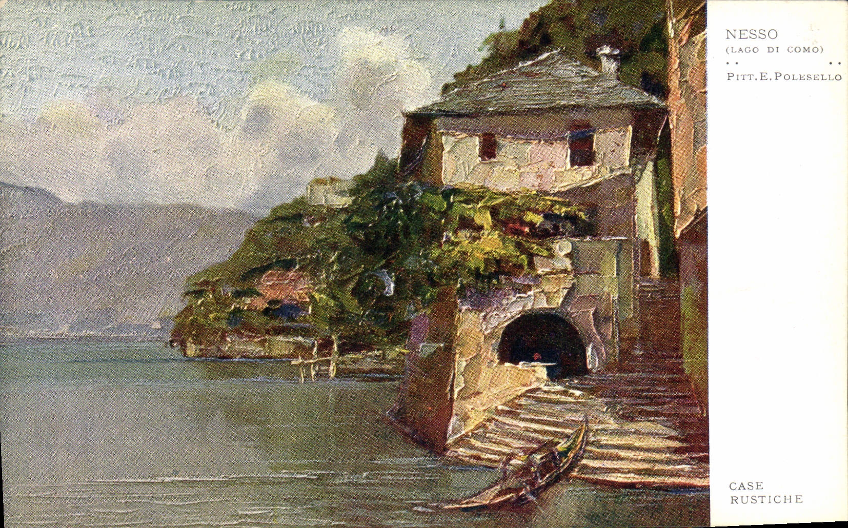 CPA Nesso Lago di Como Case Rustiche 
