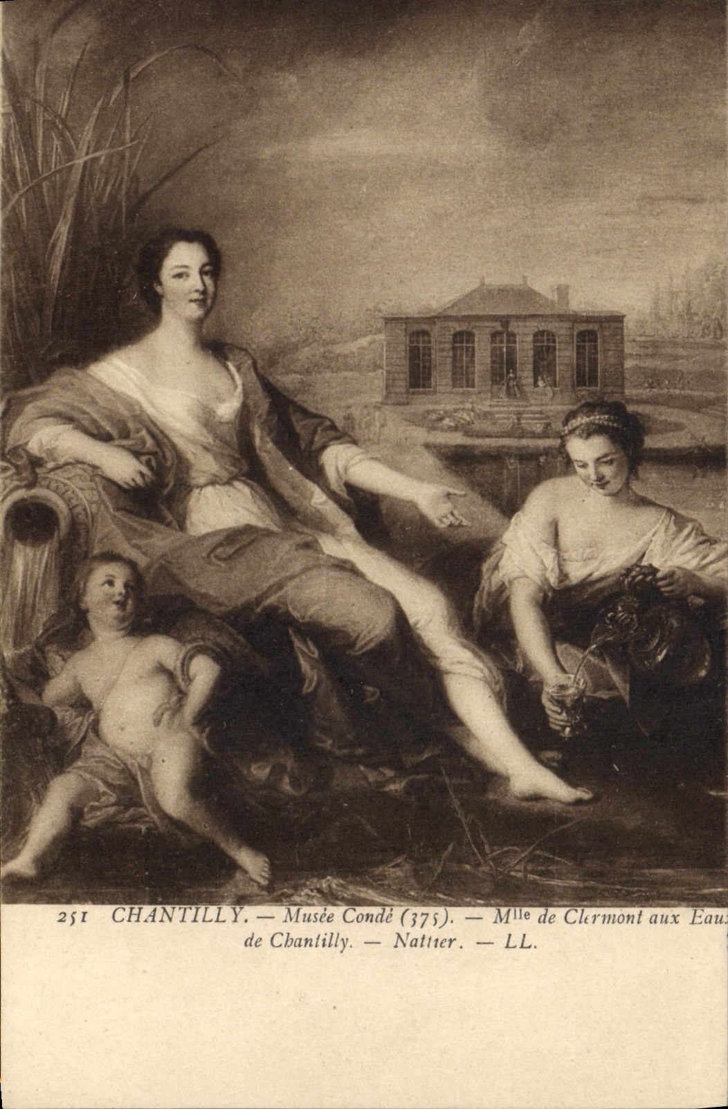 CPA Chantilly Musee Conde Mlle de Clermont aux Eaux de Chantilly Nattier 