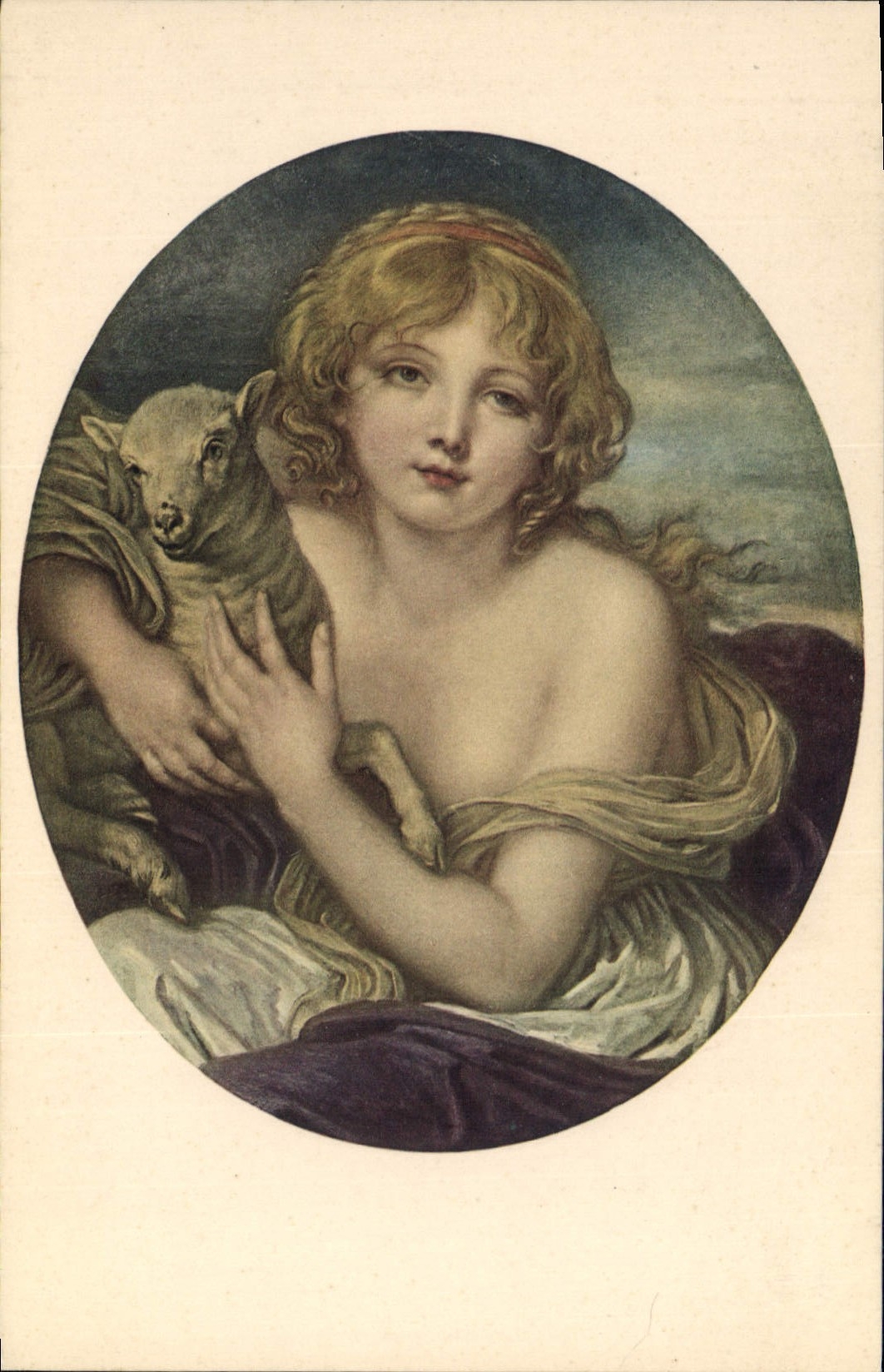 CPA Giovane Con Agnello Greuze Londra National Gallery 