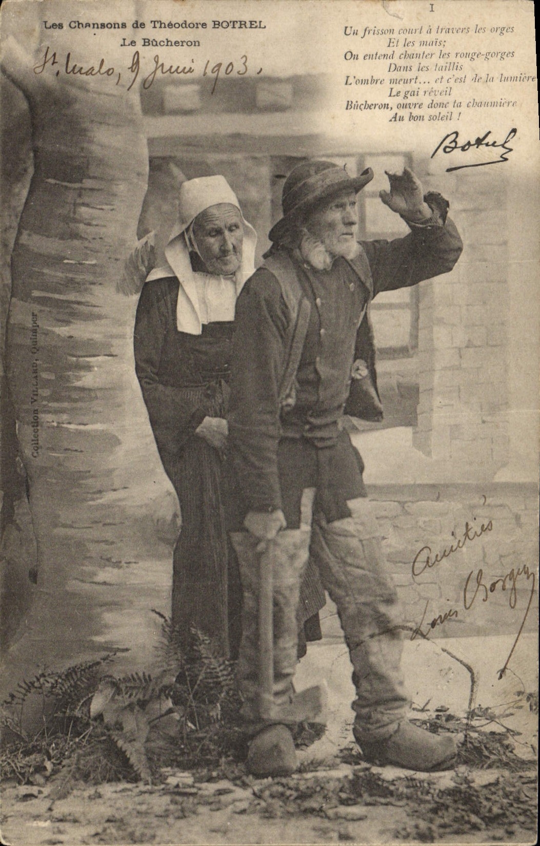 CPA Folklore Les chansons de Botrel illustrees Le bucheron 