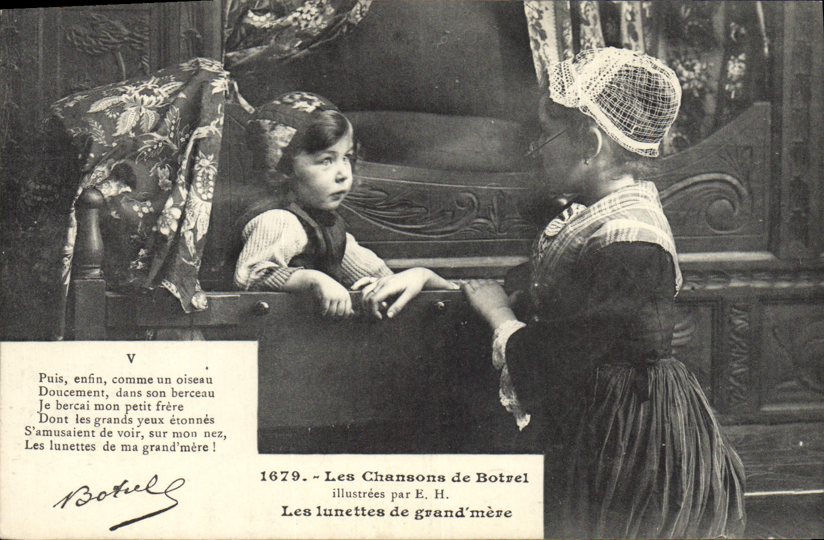 CPA Folklore Les chansons de Botrel illustrees Les lunettes de grand mere