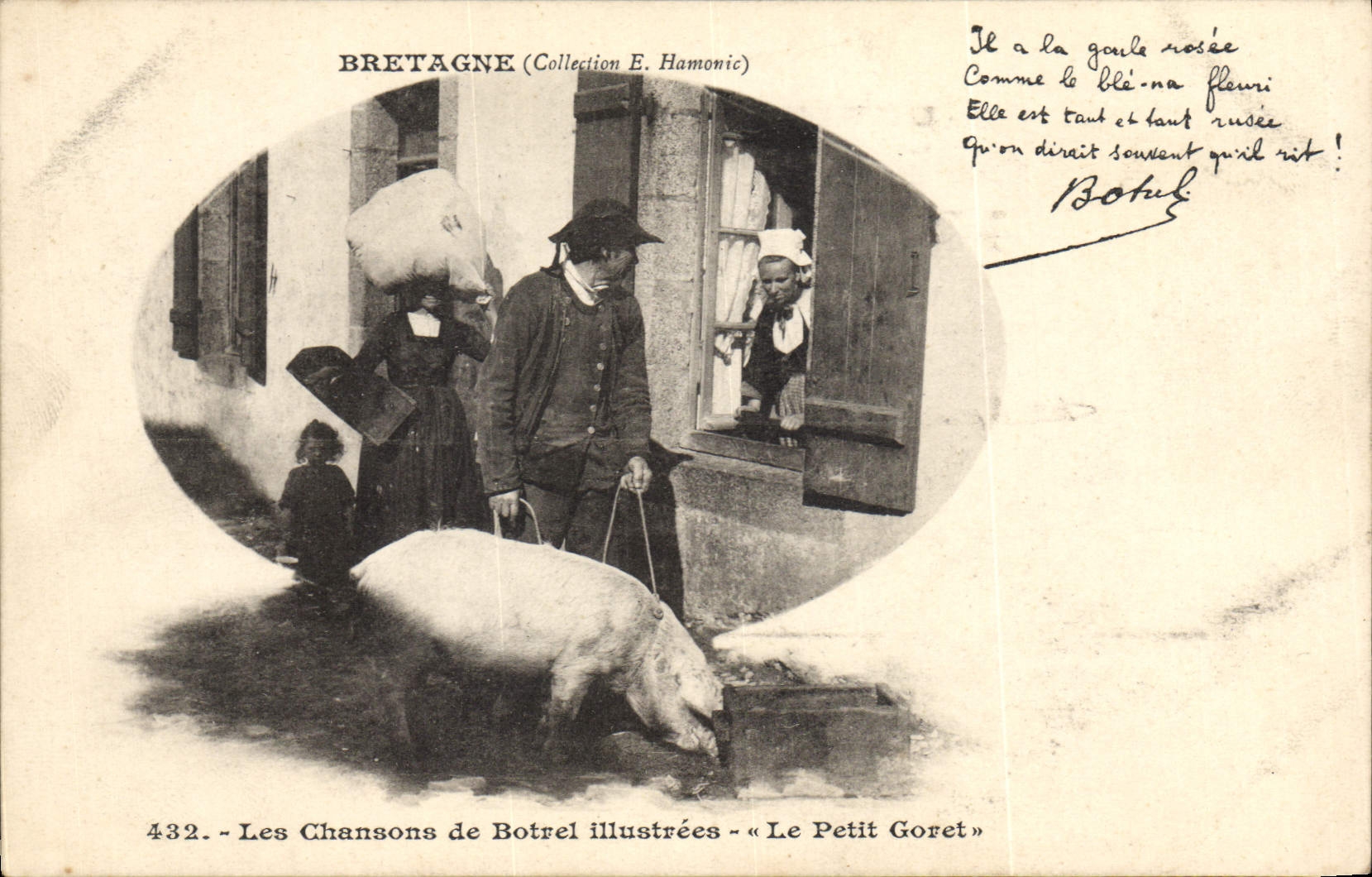 CPA Folklore Les chansons de Botrel illustrees Le petit Goret Cochon Porc 