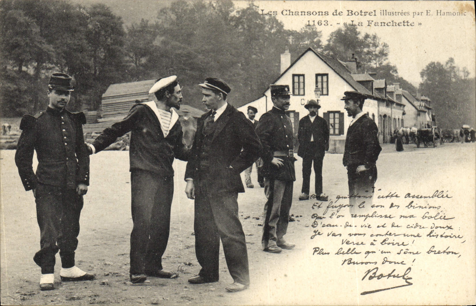 CPA Folklore Les chansons de Botrel illustrees La Fanchette Marins 