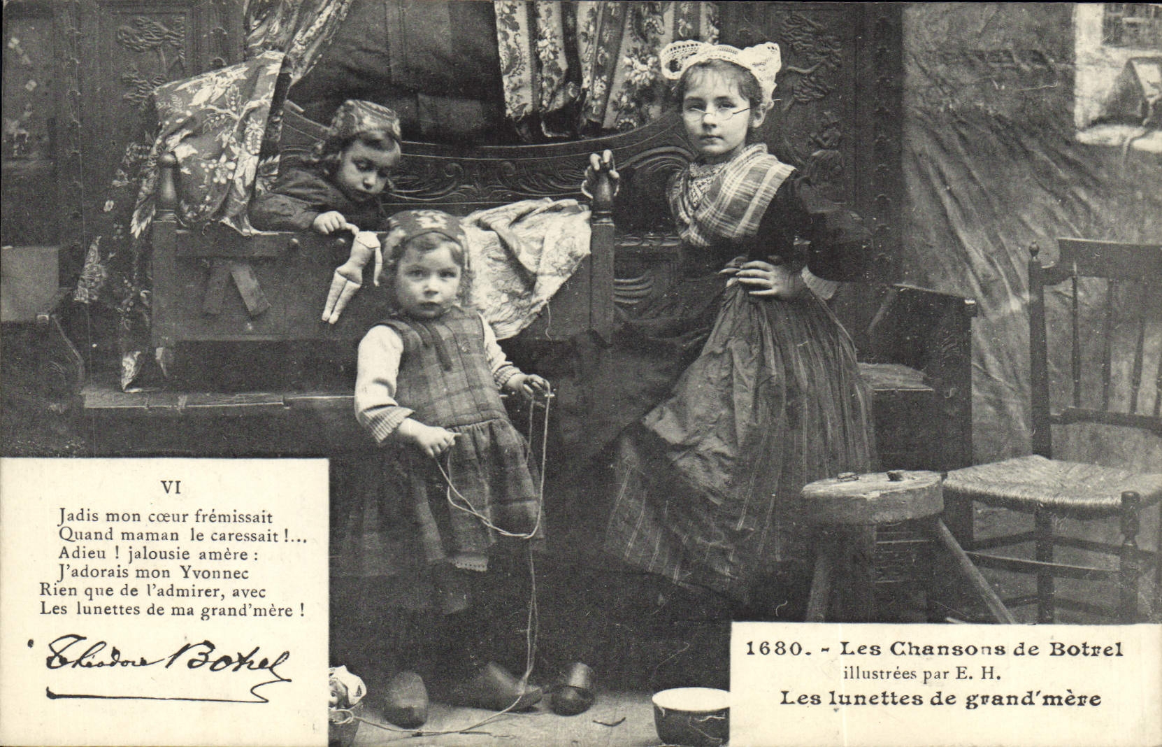 CPA Folklore Les chansons de Botrel illustrees Les lunettes de grand mere 