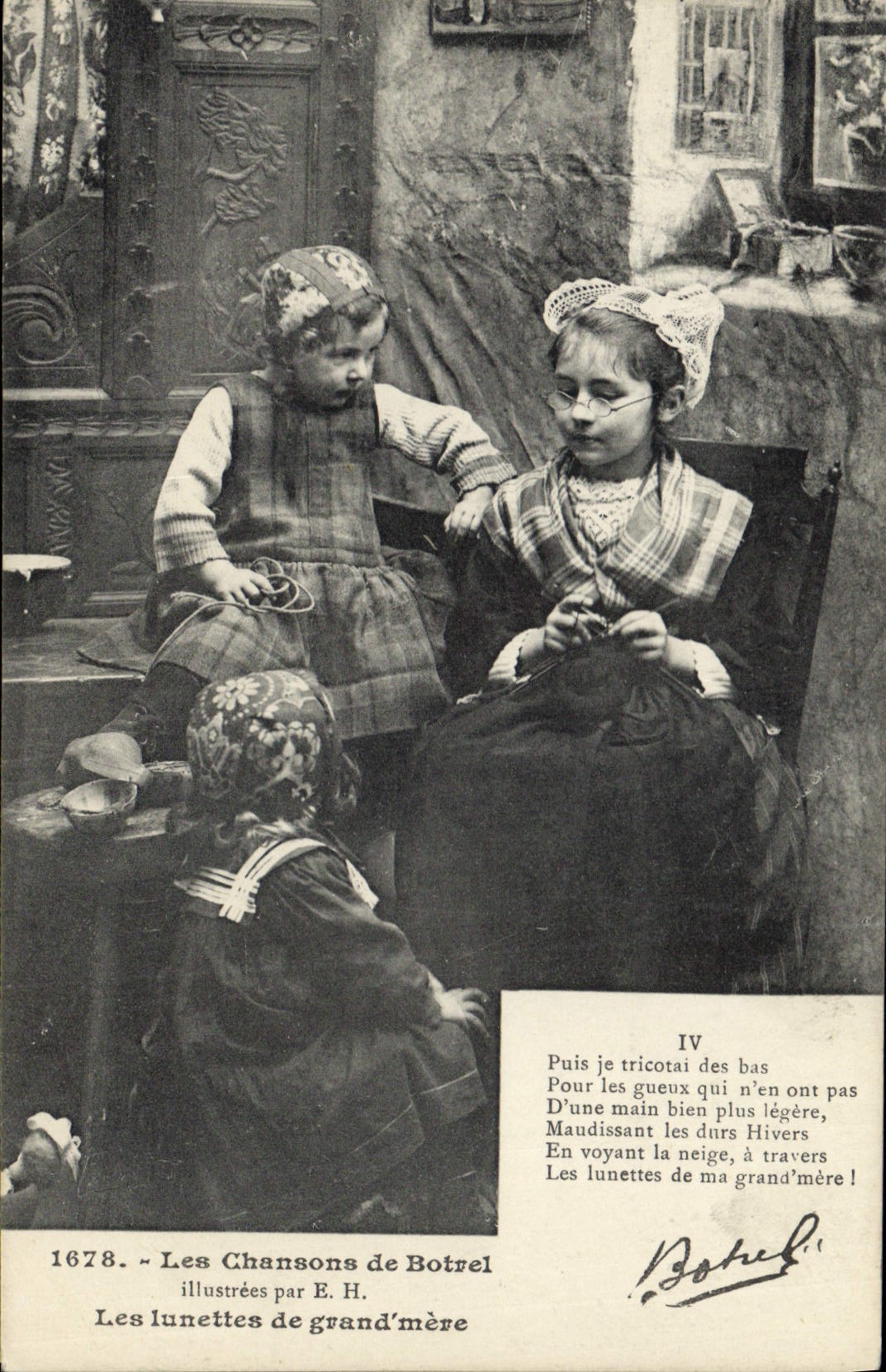 CPA Folklore Les chansons de Botrel illustrees Les lunettes de grand mere 