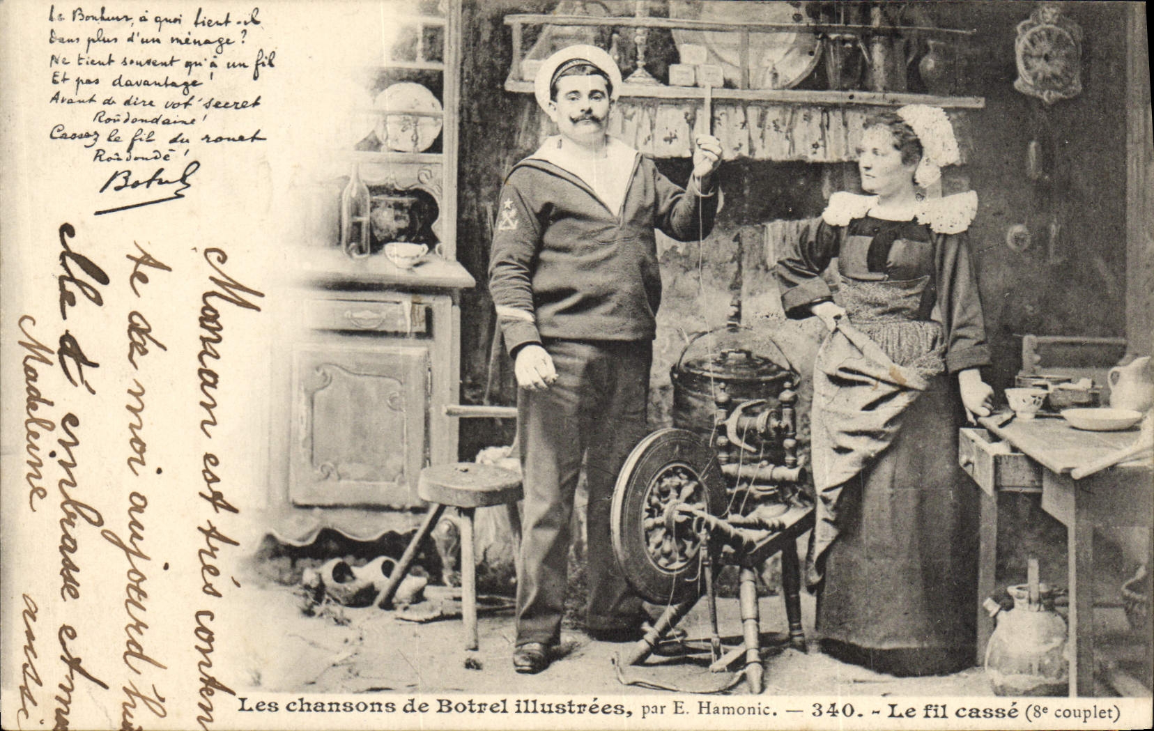 CPA Folklore Les chansons de Botrel illustrees Le fil casse marin 