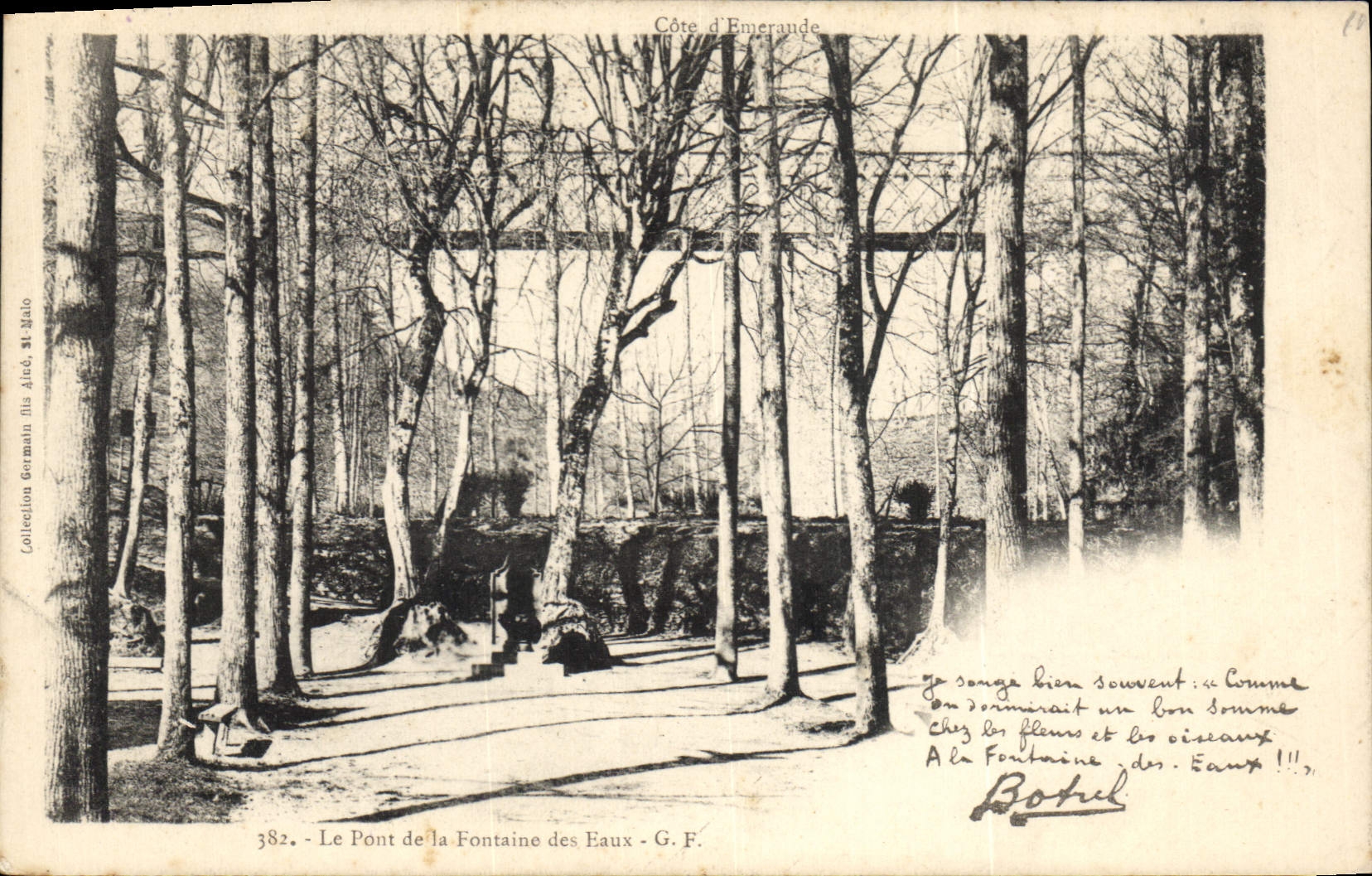 CPA Folklore Botrel Le pont de la fontaine des eaux 