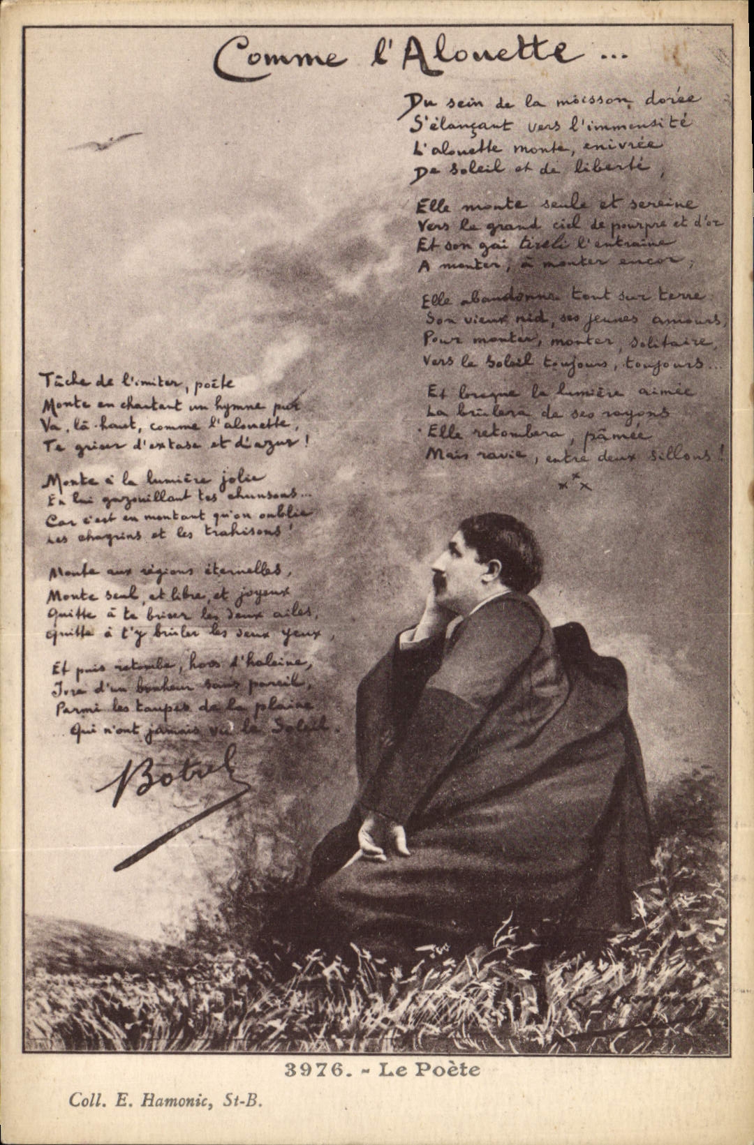 CPA Folklore Comme l'alouette Le poete 