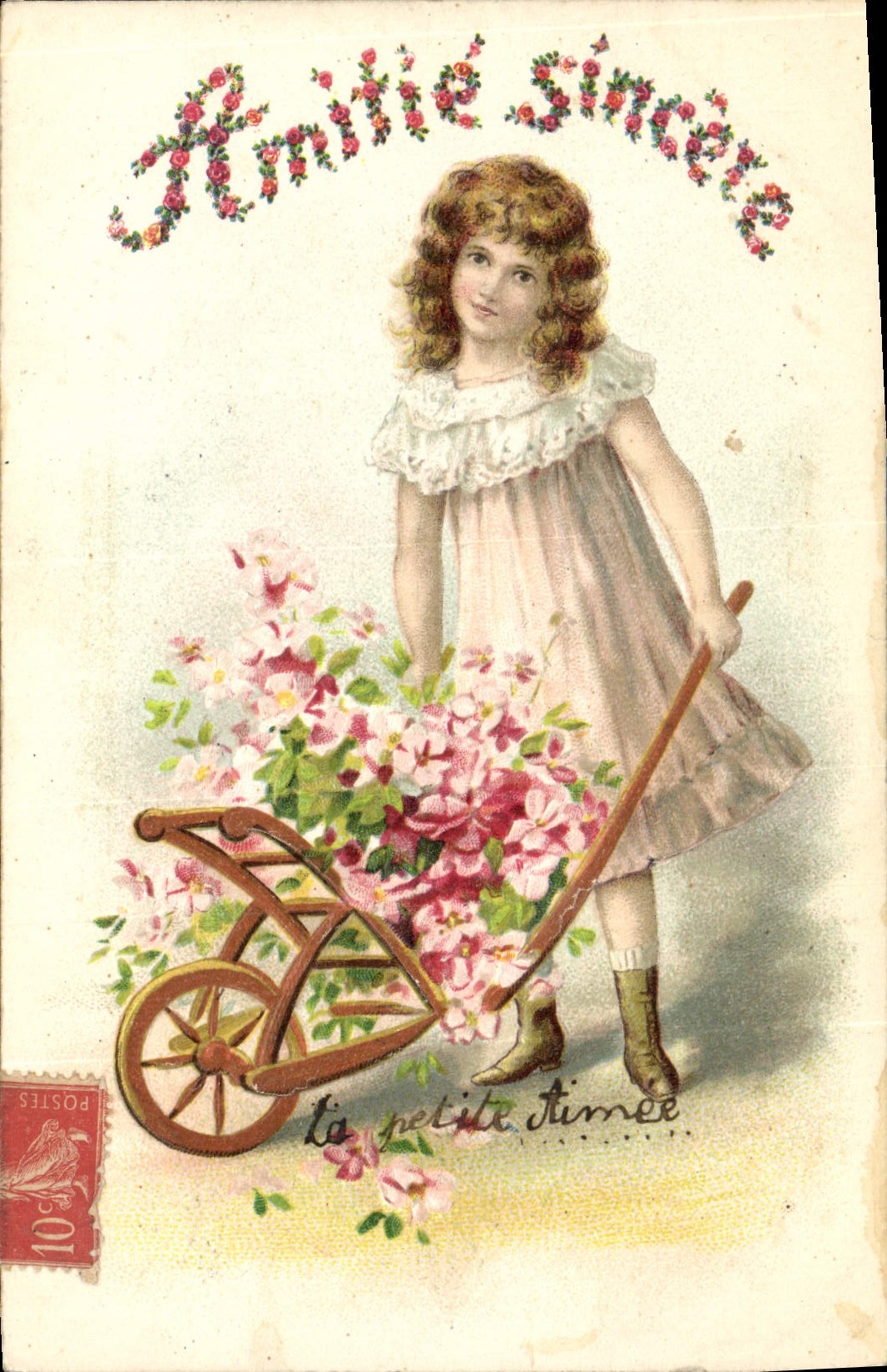 CPA Fantaisie Fleurs Enfant 