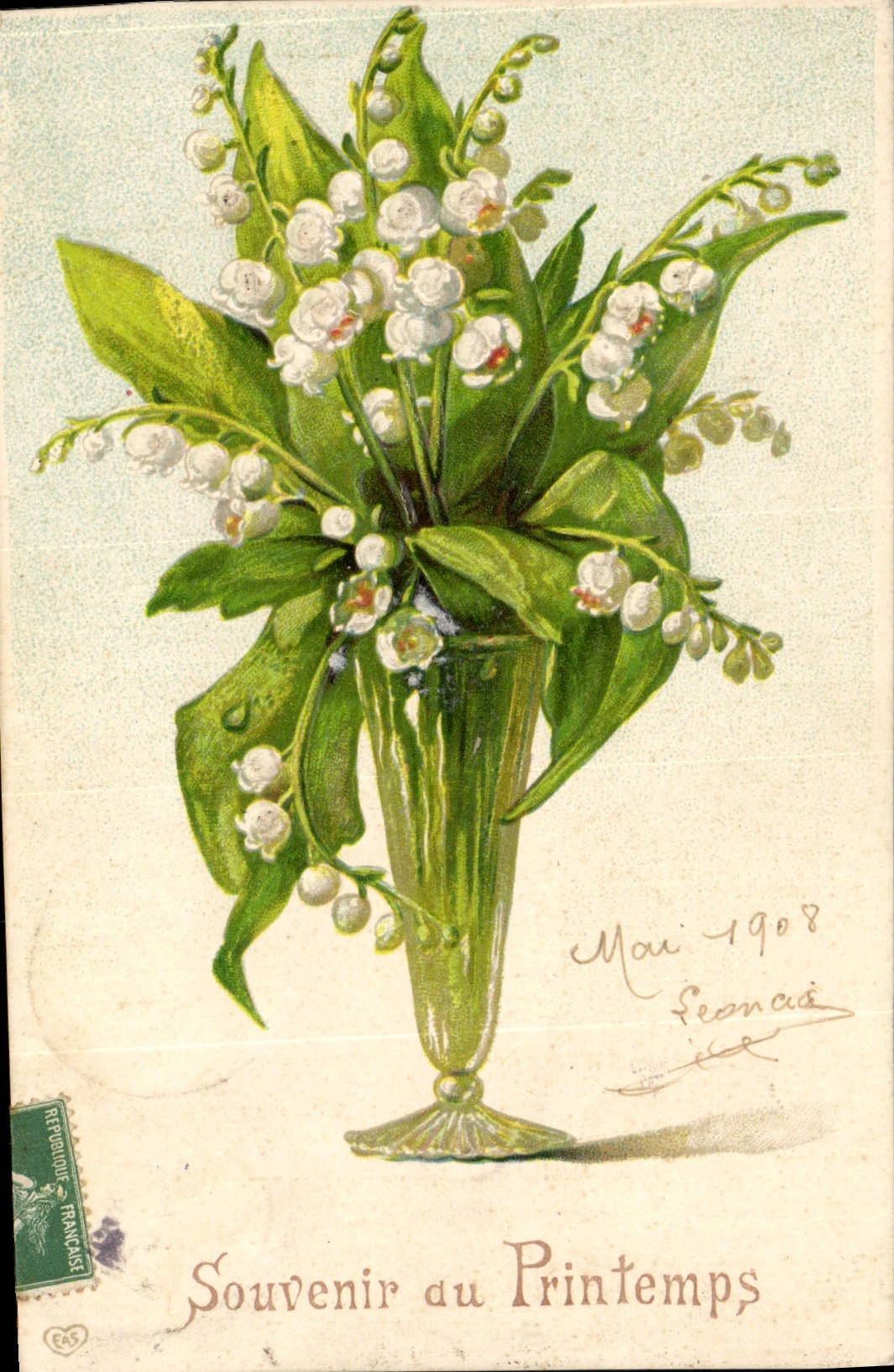 CPA Fantaisie Fleurs Muguet 