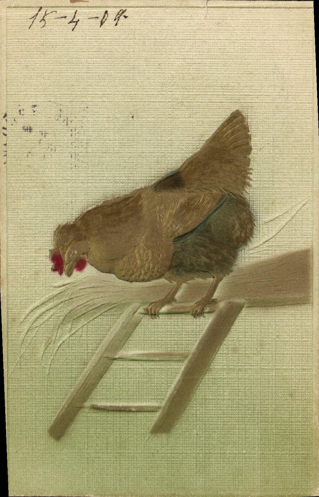 CPA Fantaisie Coq Poule 