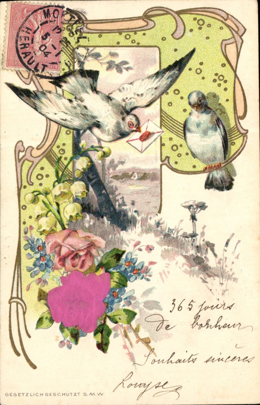 CPA Fantaisie Fleurs Colombes 