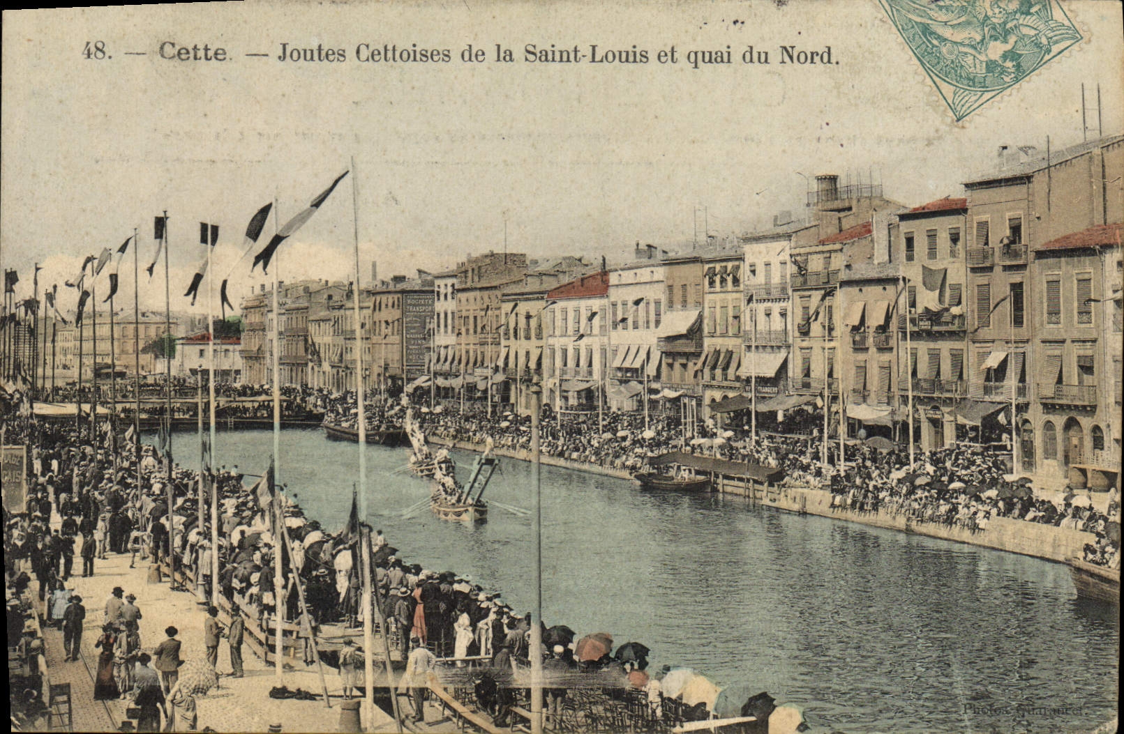 Vintage Postcard This Tournaments Cettoises of the Saint Louis and quay of North