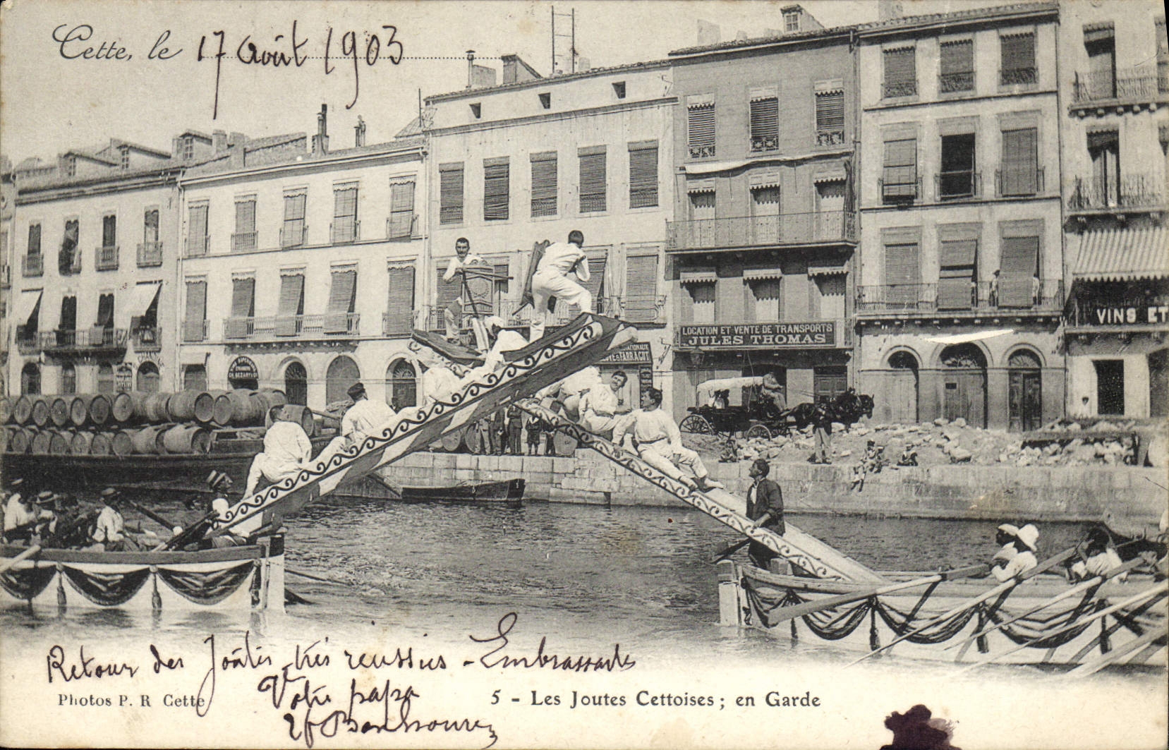 Postal las Estas luchas Cettoises en Guardia