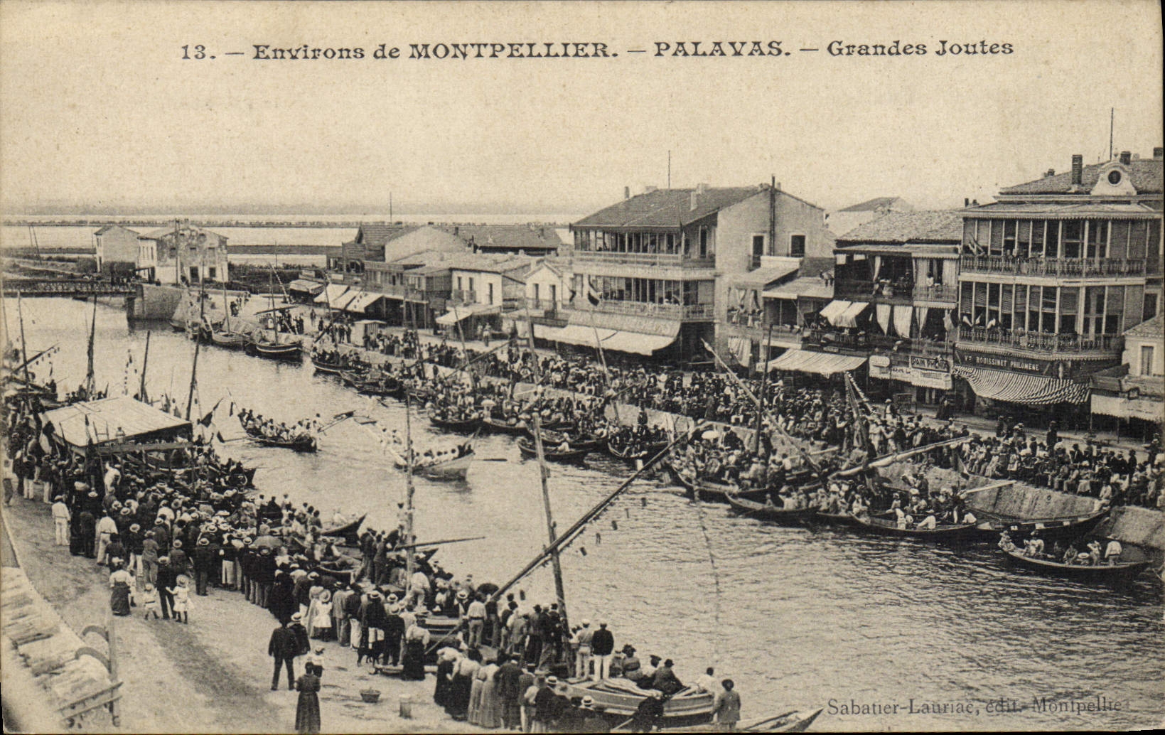Vintage Postcard Surroundings of Montpellier Palavas Great tournaments