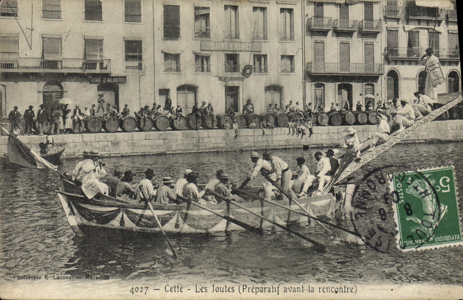 Postal las Estas luchas Preparativo antes del encuentro